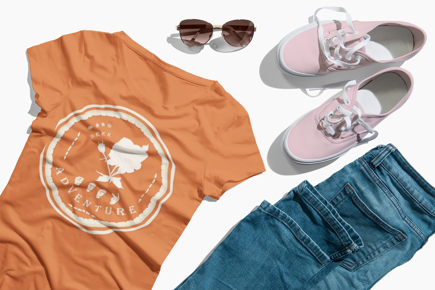 Watercolor White Rose T-Shirt – ASL Sign Language, Safari Vibes & Seek Adventure Style