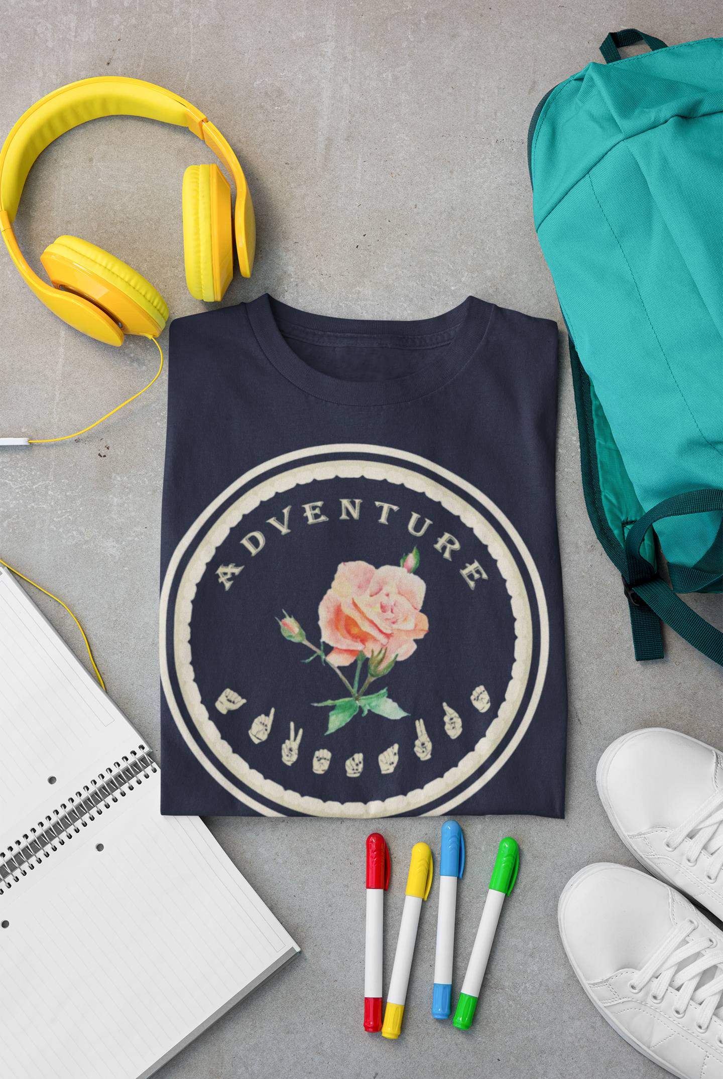 Watercolor Pastel Rose T-Shirt – ASL Sign Language, Safari Vibes & Adventure Style