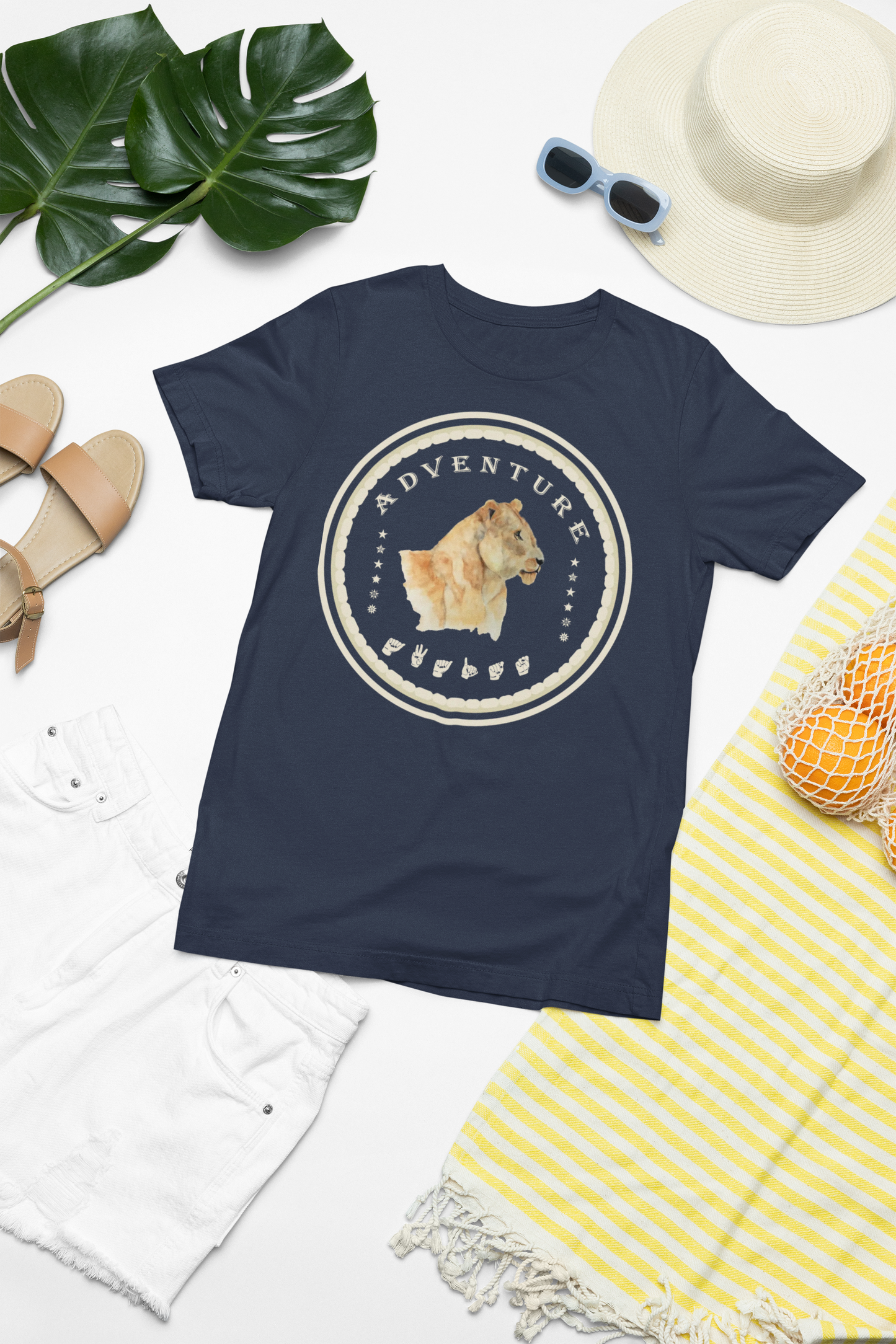 Watercolor Lioness T-Shirt – ASL Sign Language, Safari Vibes & Adventure Awaits Style