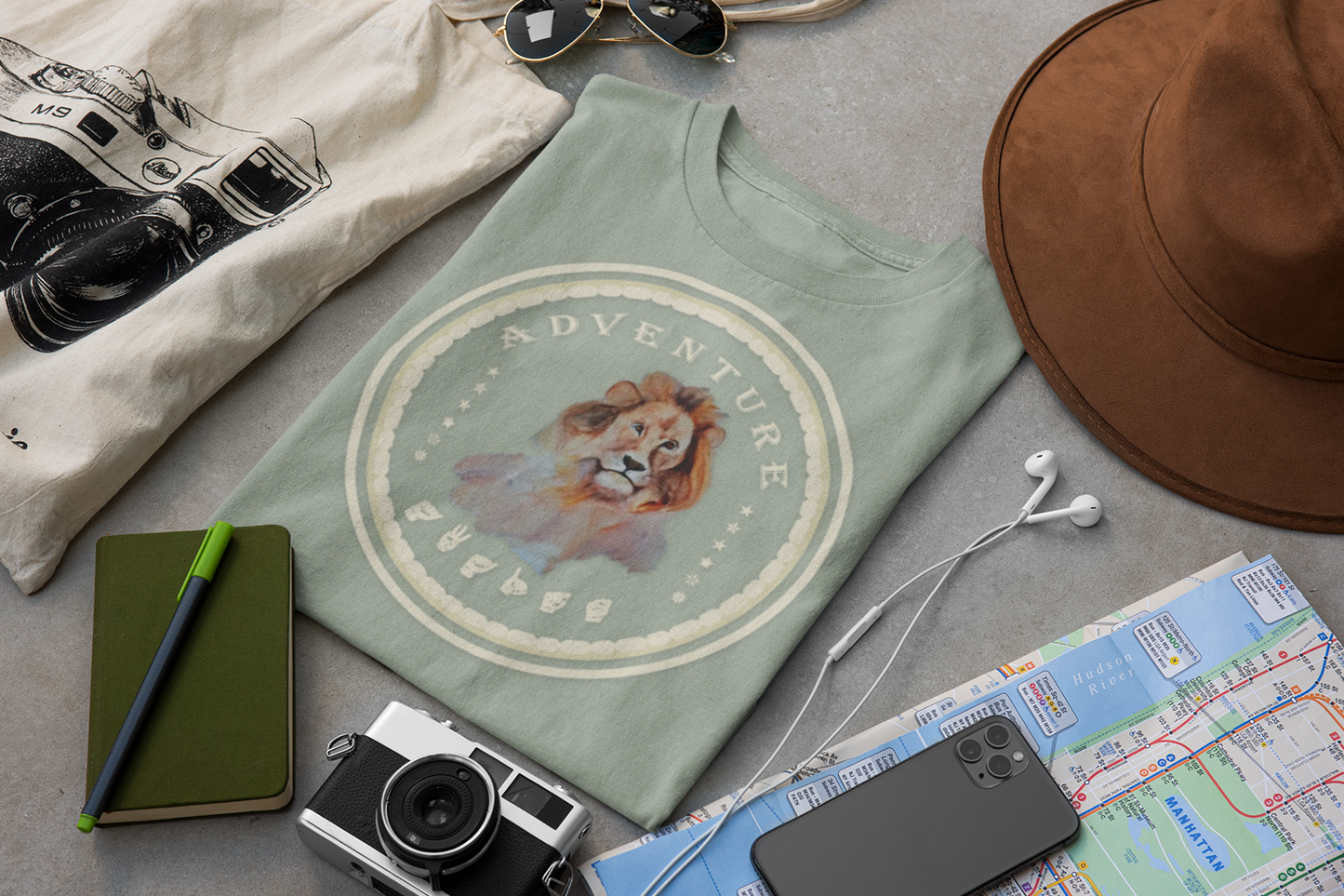 Watercolor Lion T-Shirt – ASL Sign Language, Safari Vibes & Adventure Awaits Style