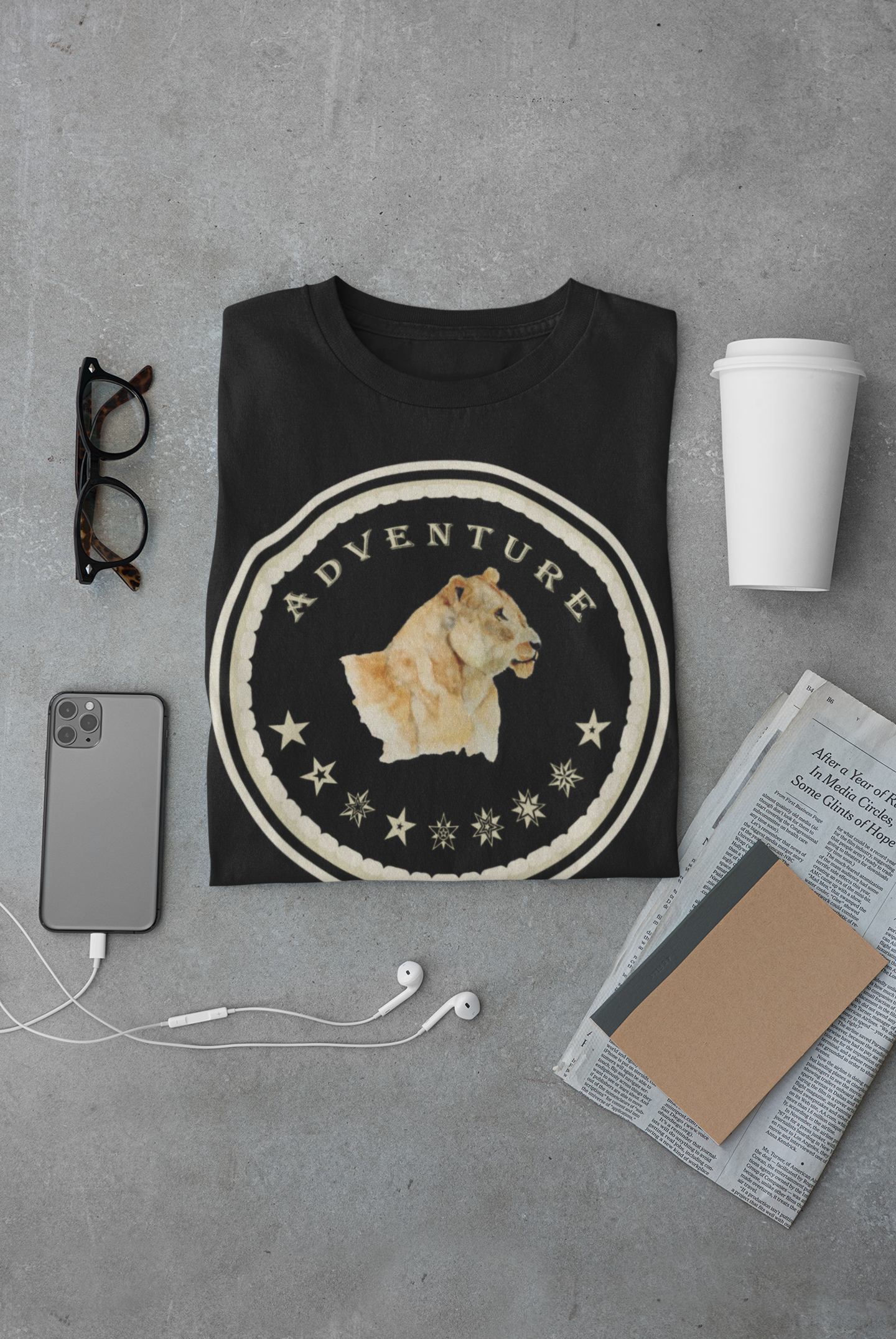 Watercolor Lioness T-Shirt – Safari Vibes & Adventure Star Style