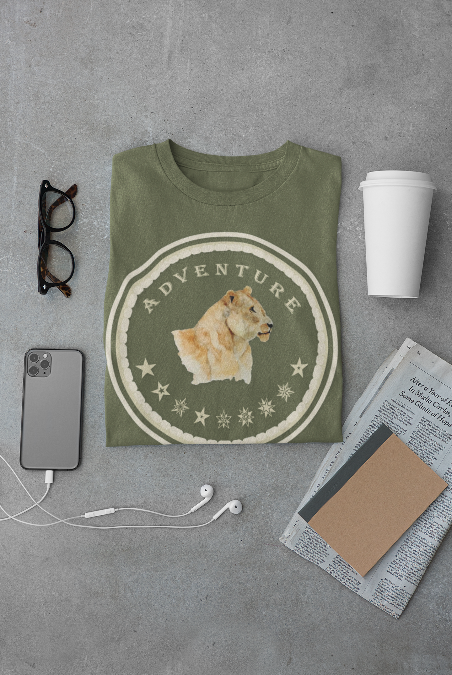 Watercolor Lioness T-Shirt – Safari Vibes & Adventure Star Style