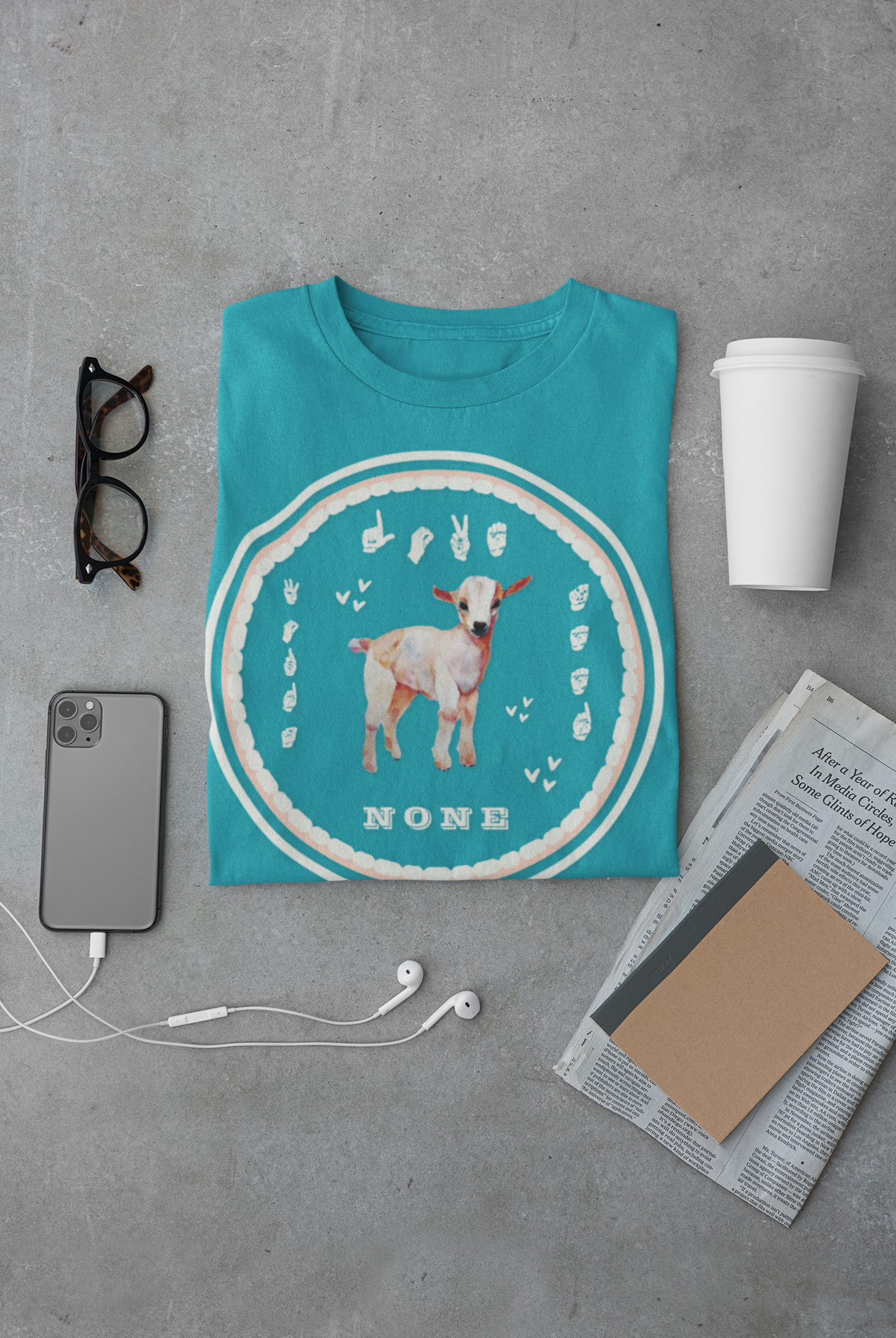 Love needs no words / ASL T-Shirt – Cute Lamb Design from Original Watercolor Painting