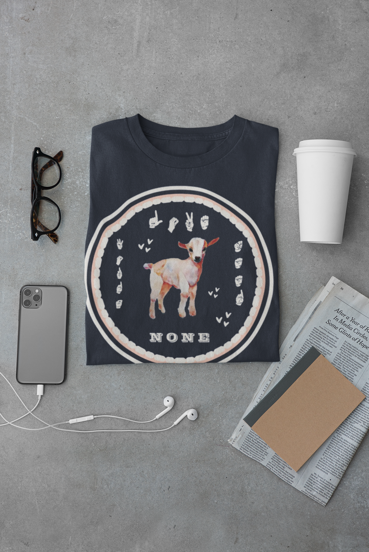 Love needs no words / ASL T-Shirt – Cute Lamb Design from Original Watercolor Painting