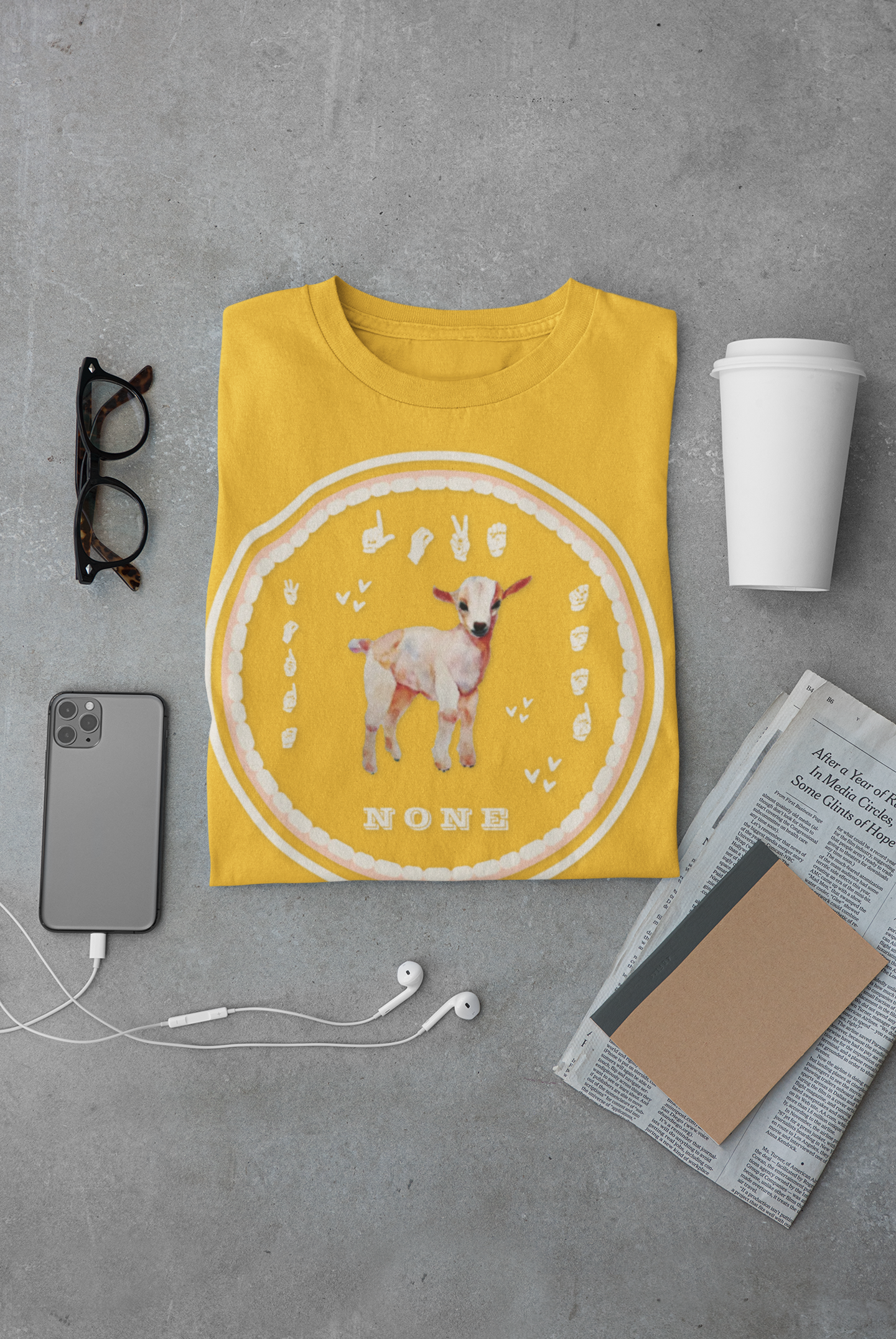 Love needs no words / ASL T-Shirt – Cute Lamb Design from Original Watercolor Painting