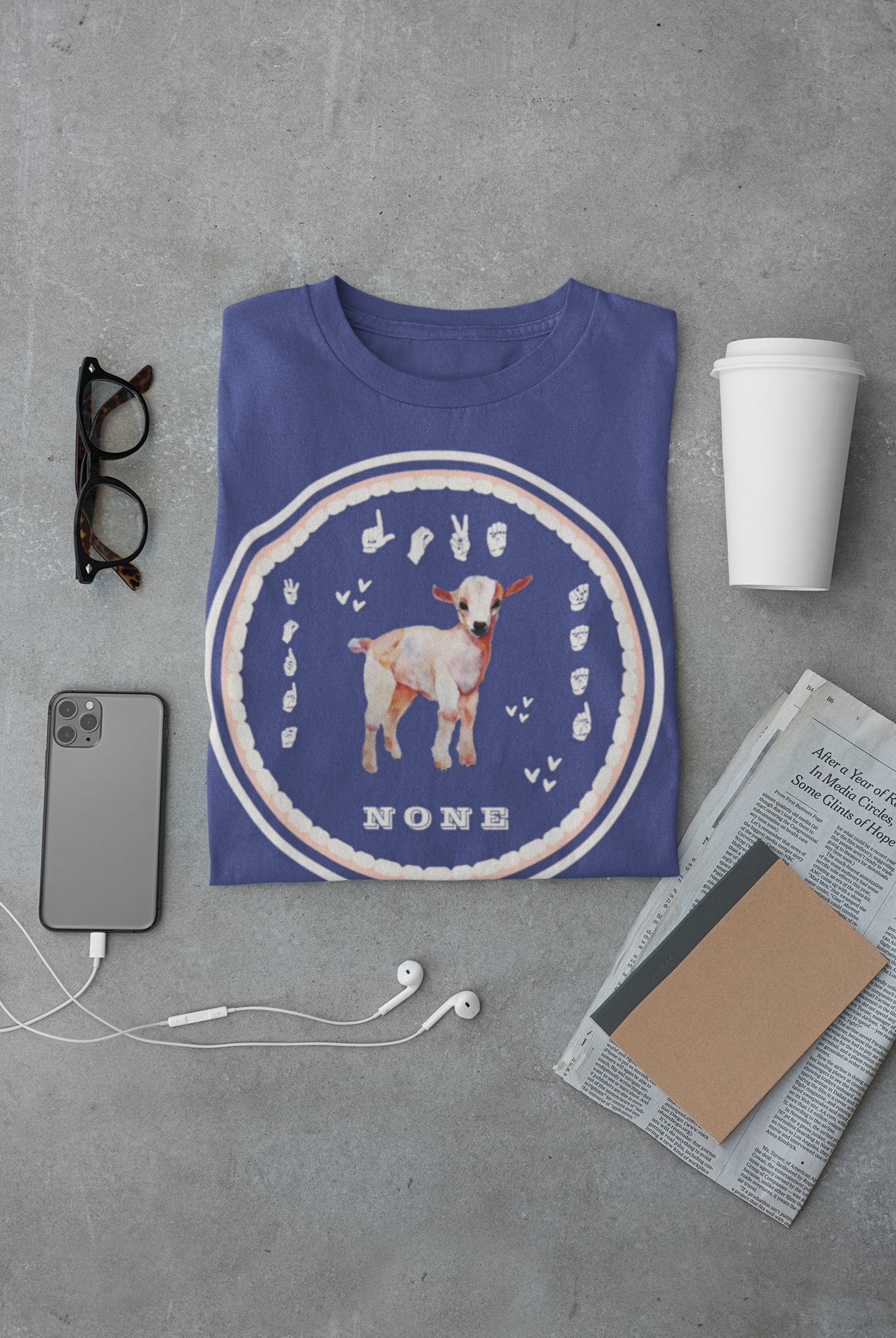Love needs no words / ASL T-Shirt – Cute Lamb Design from Original Watercolor Painting
