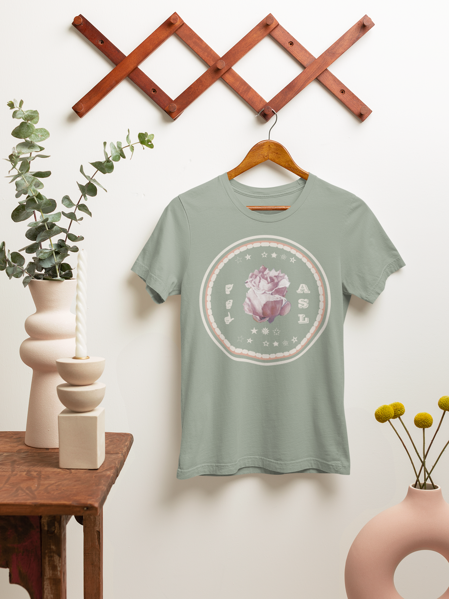 ASL T-Shirt –Tender Rose Design from Original Art