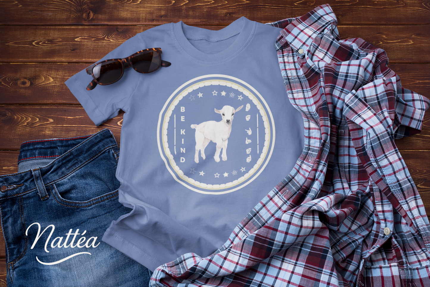 Be Kind ASL T-Shirt – White Lamb Design from Original Art