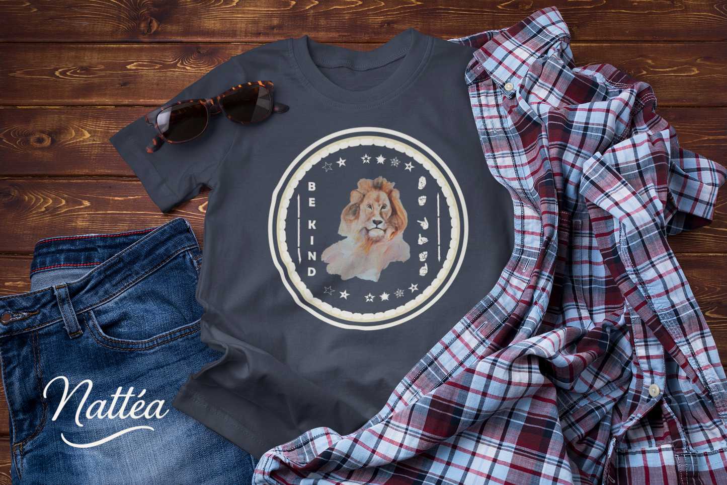 Be Kind ASL T-Shirt – Lion Design from Original Art