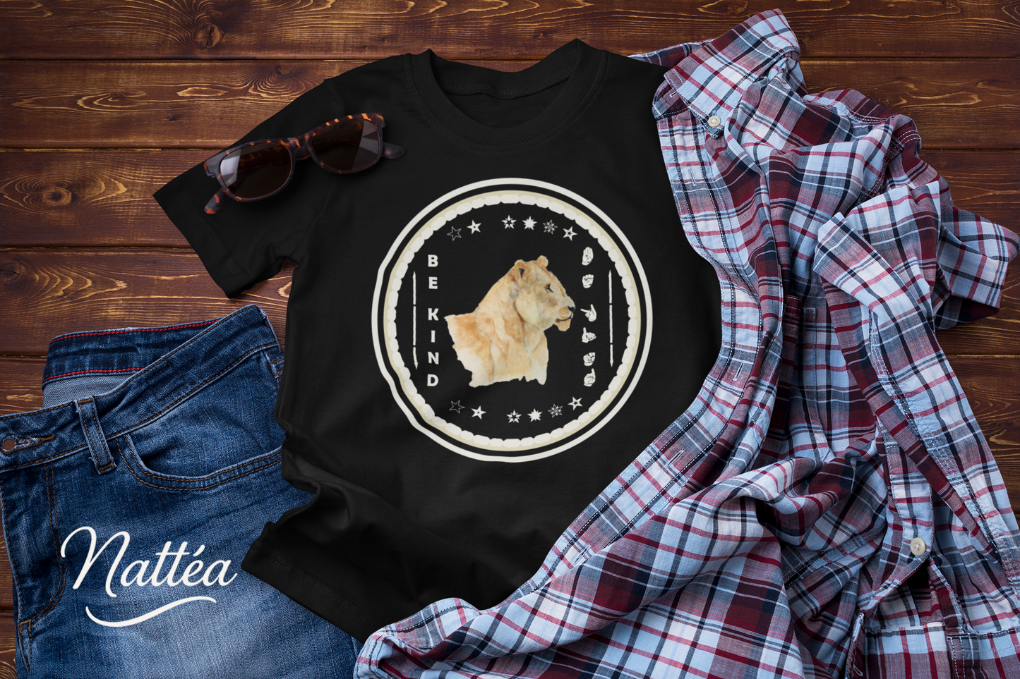 Be Kind ASL T-Shirt – Lioness Design from Original Art