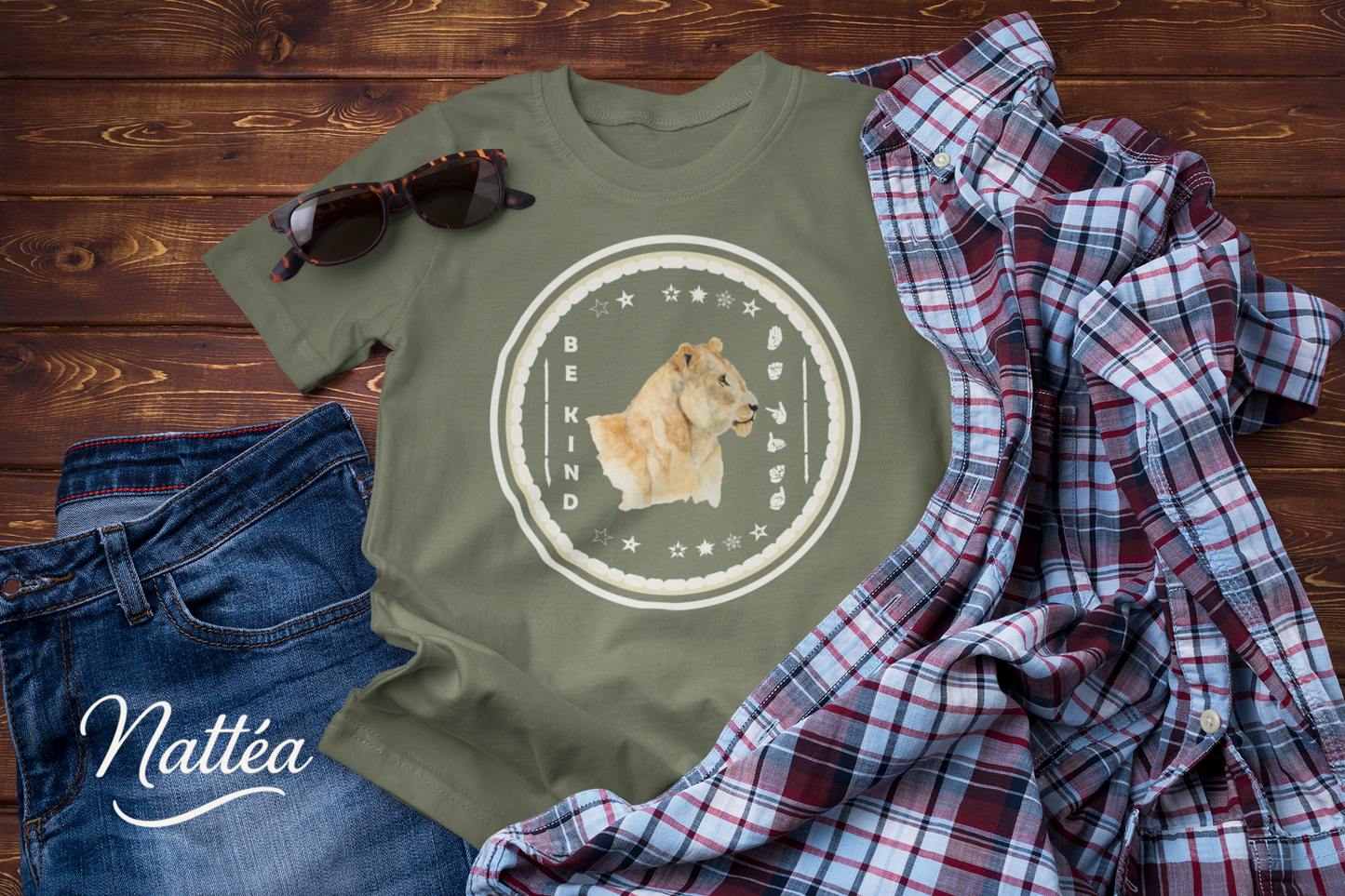 Be Kind ASL T-Shirt – Lioness Design from Original Art