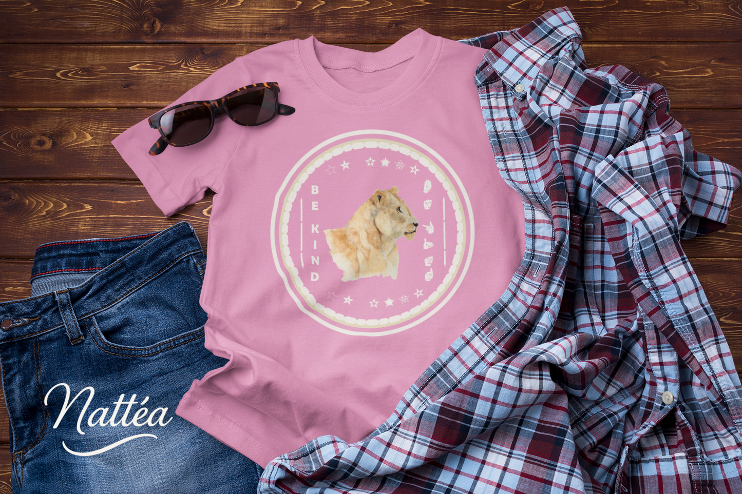 Be Kind ASL T-Shirt – Lioness Design from Original Art