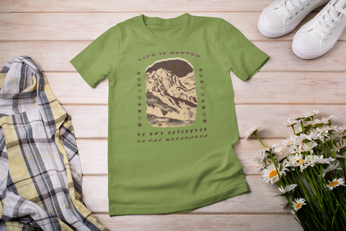 Life is better in the Mountains ASL T-Shirt for Adventure Lovers, Trip Shirt, Travel Gifts, Vacation Tee, Wanderlust Apparel Dark Style