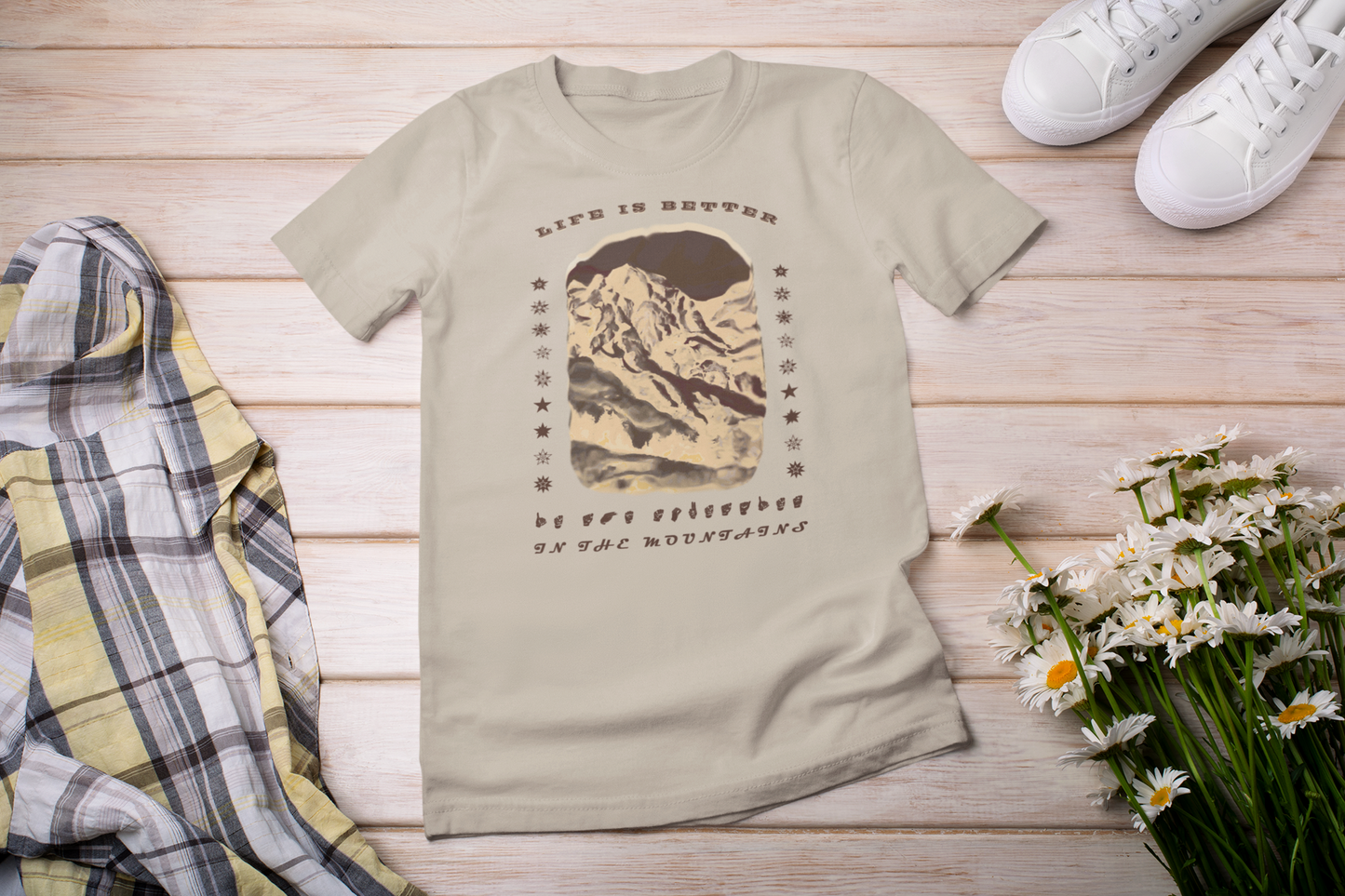 Life is better in the Mountains ASL T-Shirt for Adventure Lovers, Trip Shirt, Travel Gifts, Vacation Tee, Wanderlust Apparel Dark Style