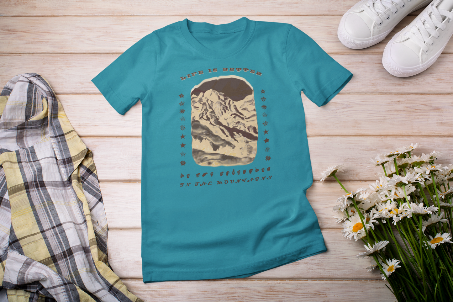 Life is better in the Mountains ASL T-Shirt for Adventure Lovers, Trip Shirt, Travel Gifts, Vacation Tee, Wanderlust Apparel Dark Style