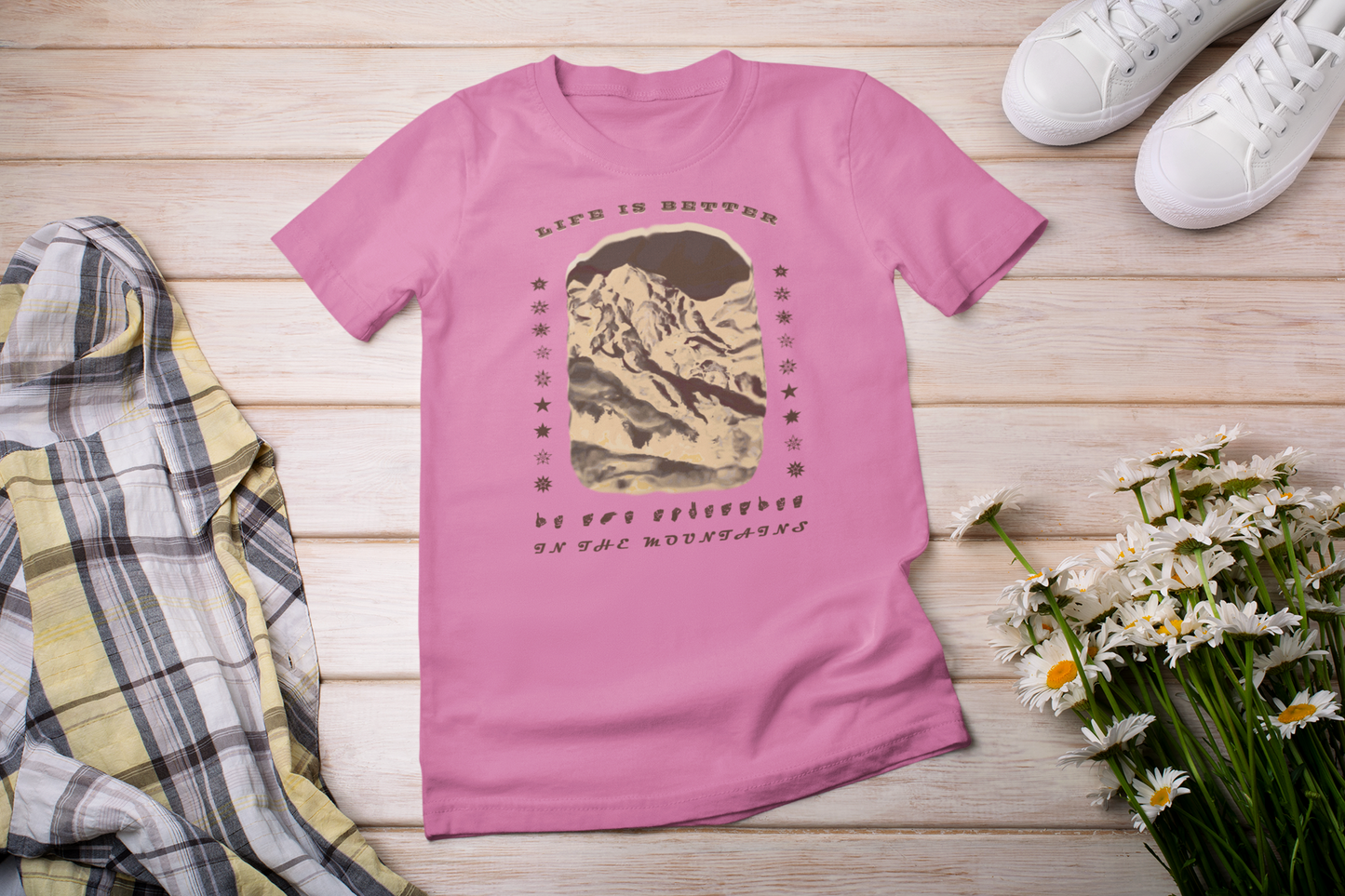 Life is better in the Mountains ASL T-Shirt for Adventure Lovers, Trip Shirt, Travel Gifts, Vacation Tee, Wanderlust Apparel Dark Style