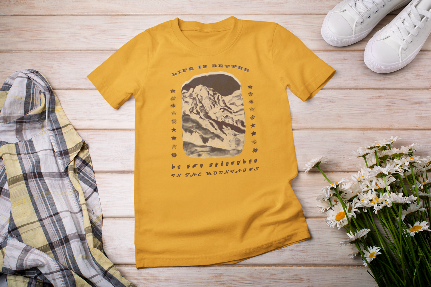 Life is better in the Mountains ASL T-Shirt for Adventure Lovers, Trip Shirt, Travel Gifts, Vacation Tee, Wanderlust Apparel Dark Style