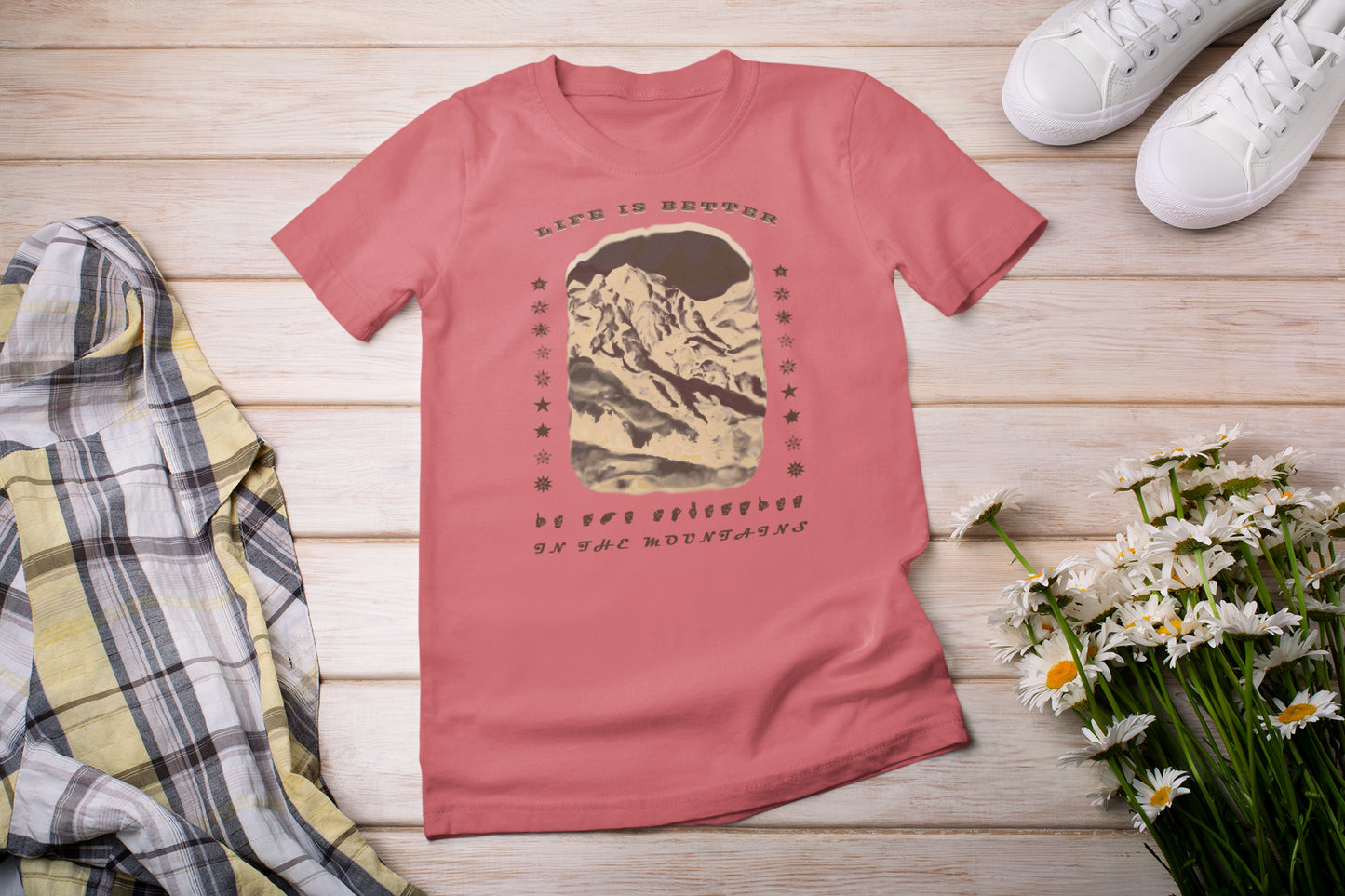 Life is better in the Mountains ASL T-Shirt for Adventure Lovers, Trip Shirt, Travel Gifts, Vacation Tee, Wanderlust Apparel Dark Style