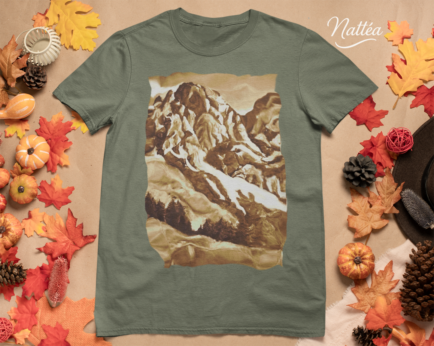 Vintage Mountain T-Shirt Design from Original Painting