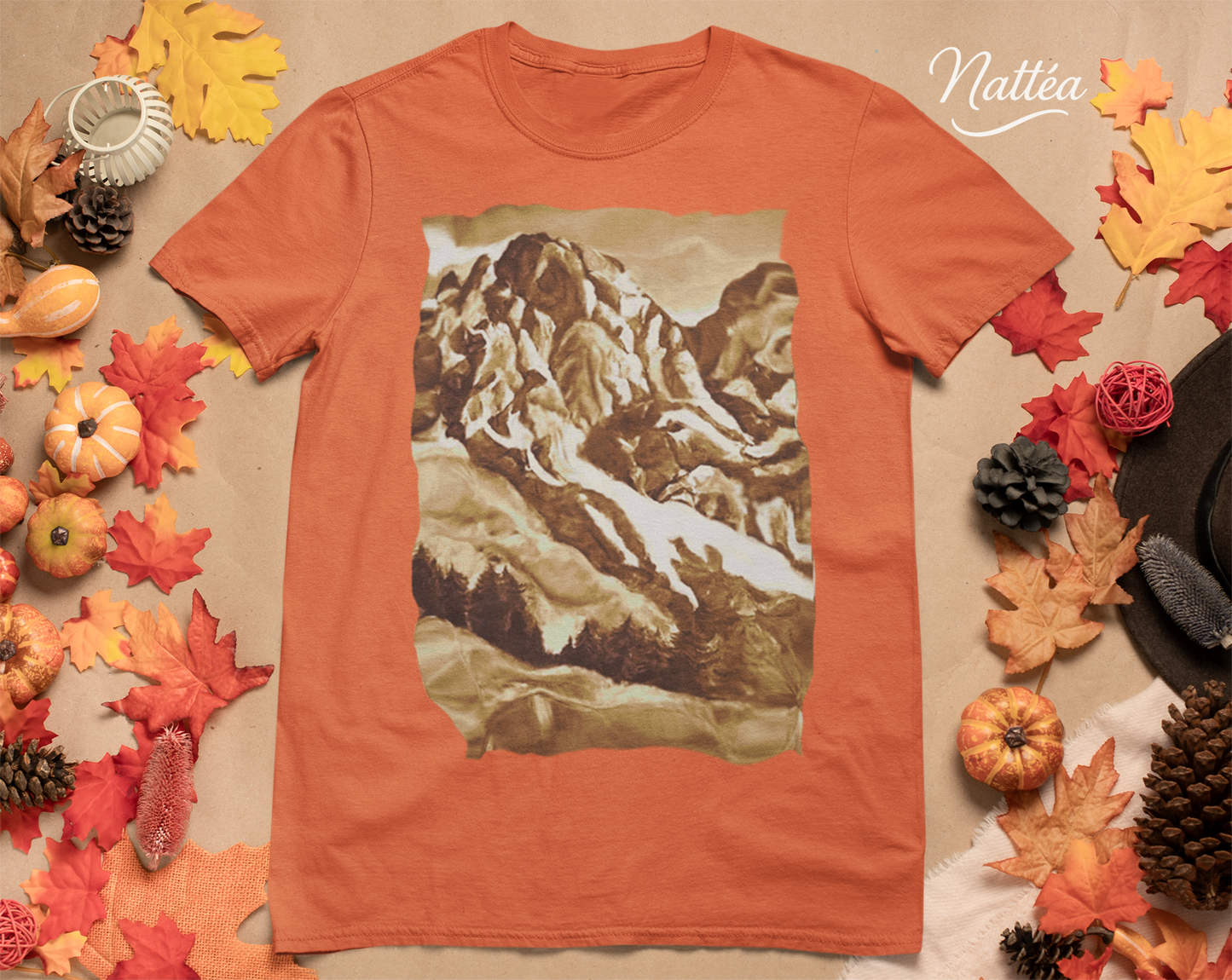 Vintage Mountain T-Shirt Design from Original Painting