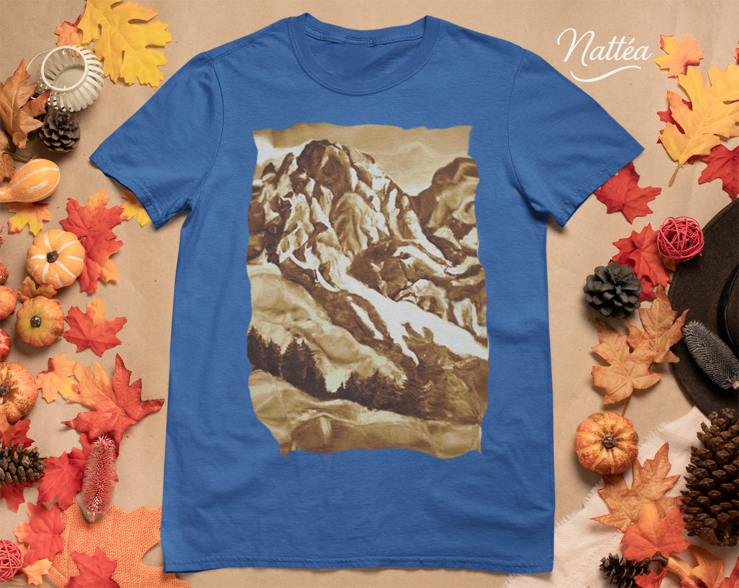 Vintage Mountain T-Shirt Design from Original Painting