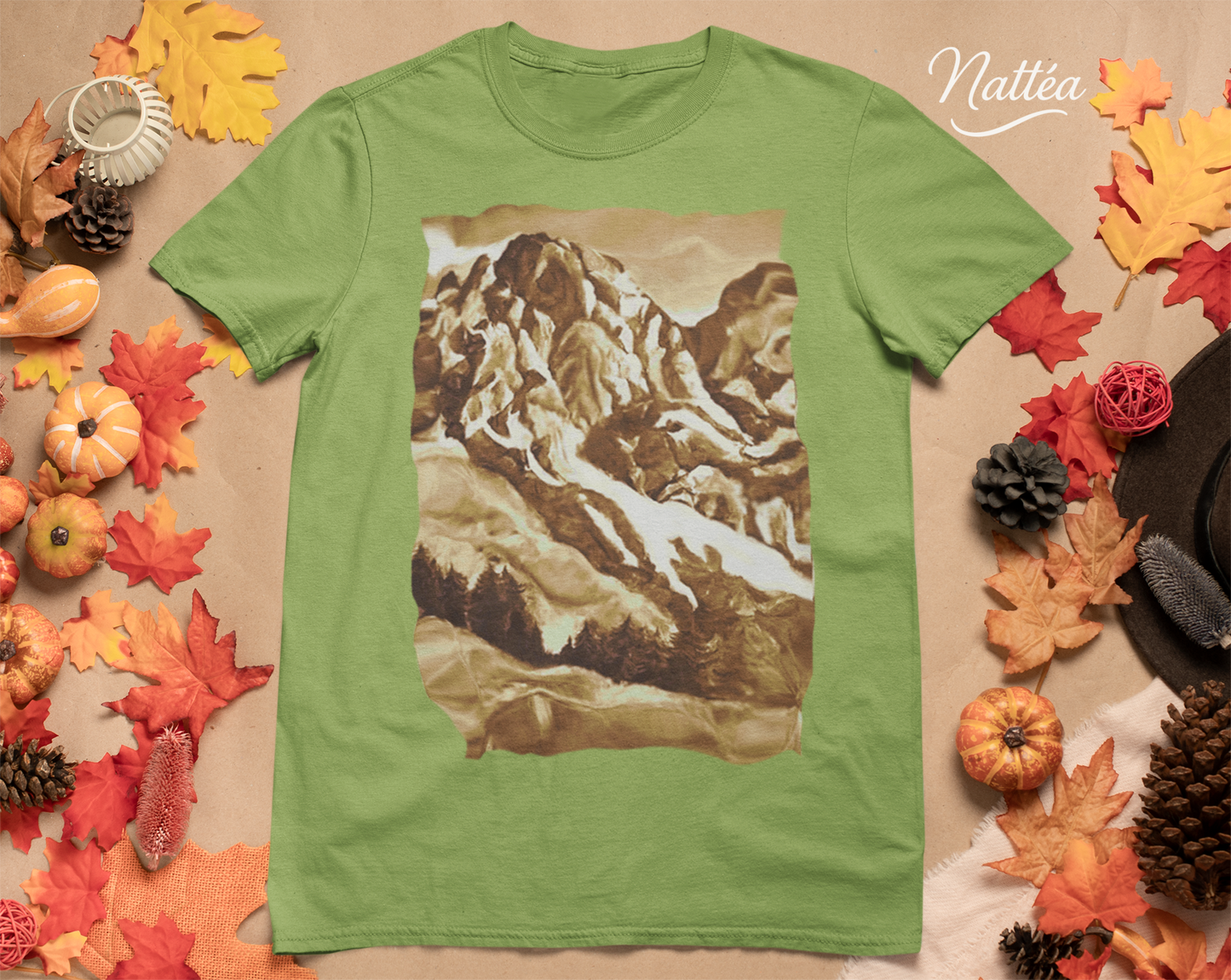 Vintage Mountain T-Shirt Design from Original Painting