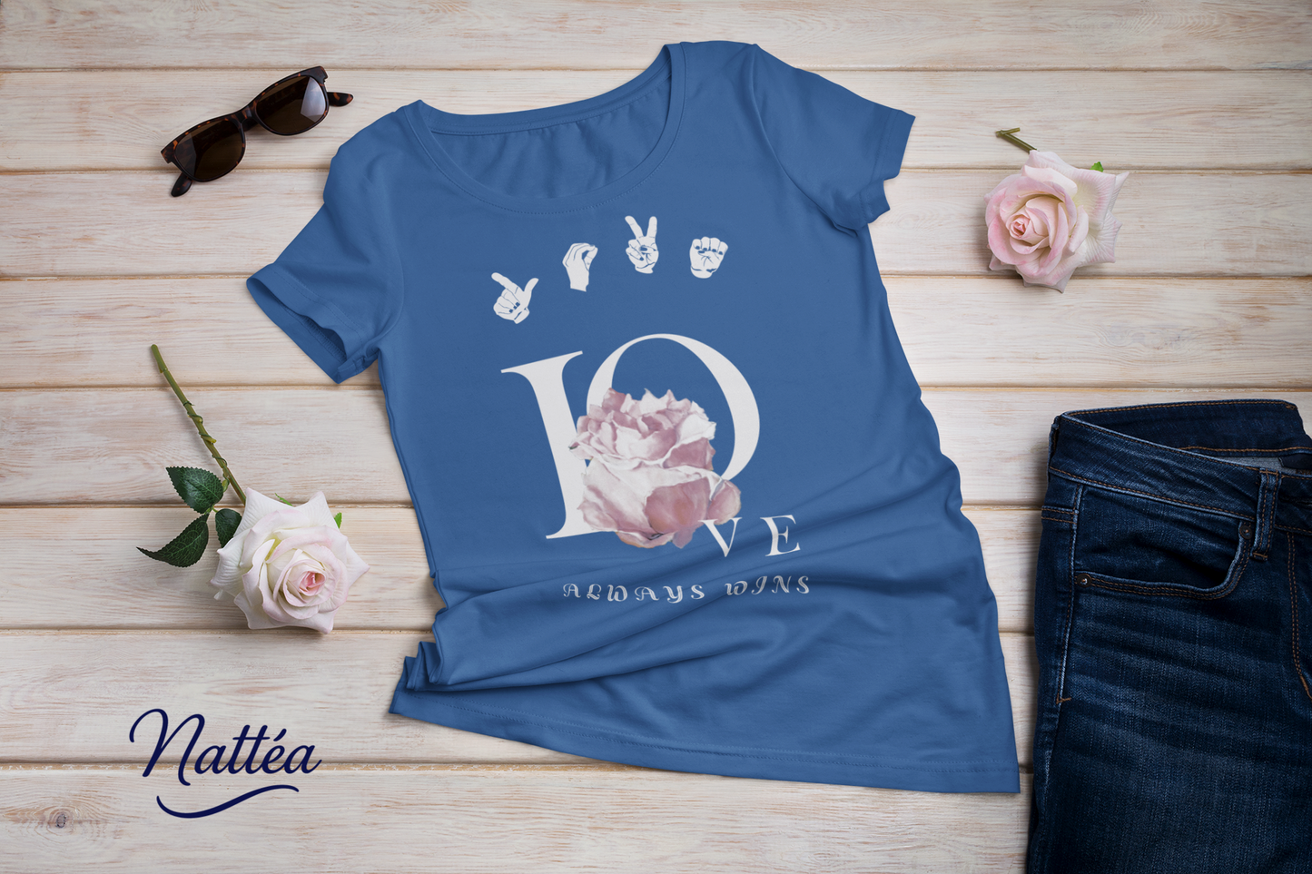 ASL Love always wins Rose Art Tee – Inspired by Original Oil Painting
