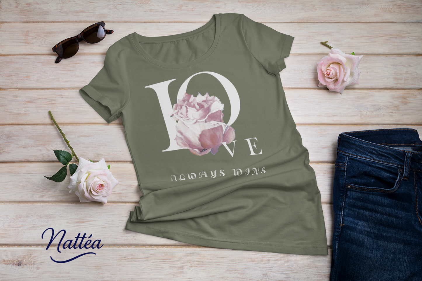 Love always wins Rose Art Tee – Inspired by Original Oil Painting