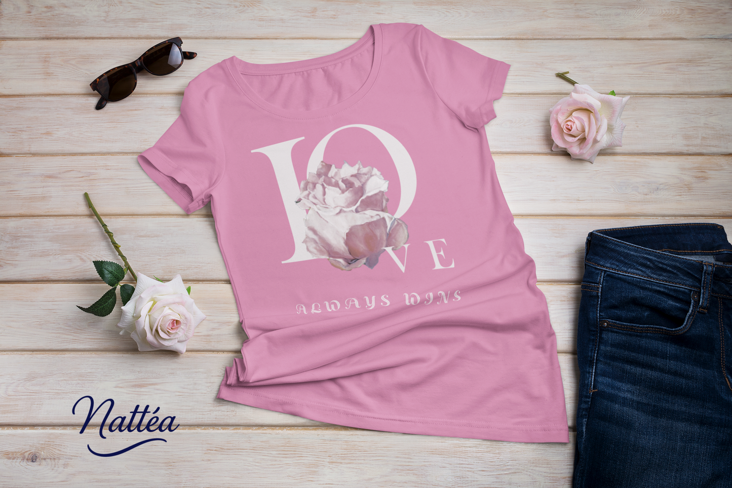 Love always wins Rose Art Tee – Inspired by Original Oil Painting
