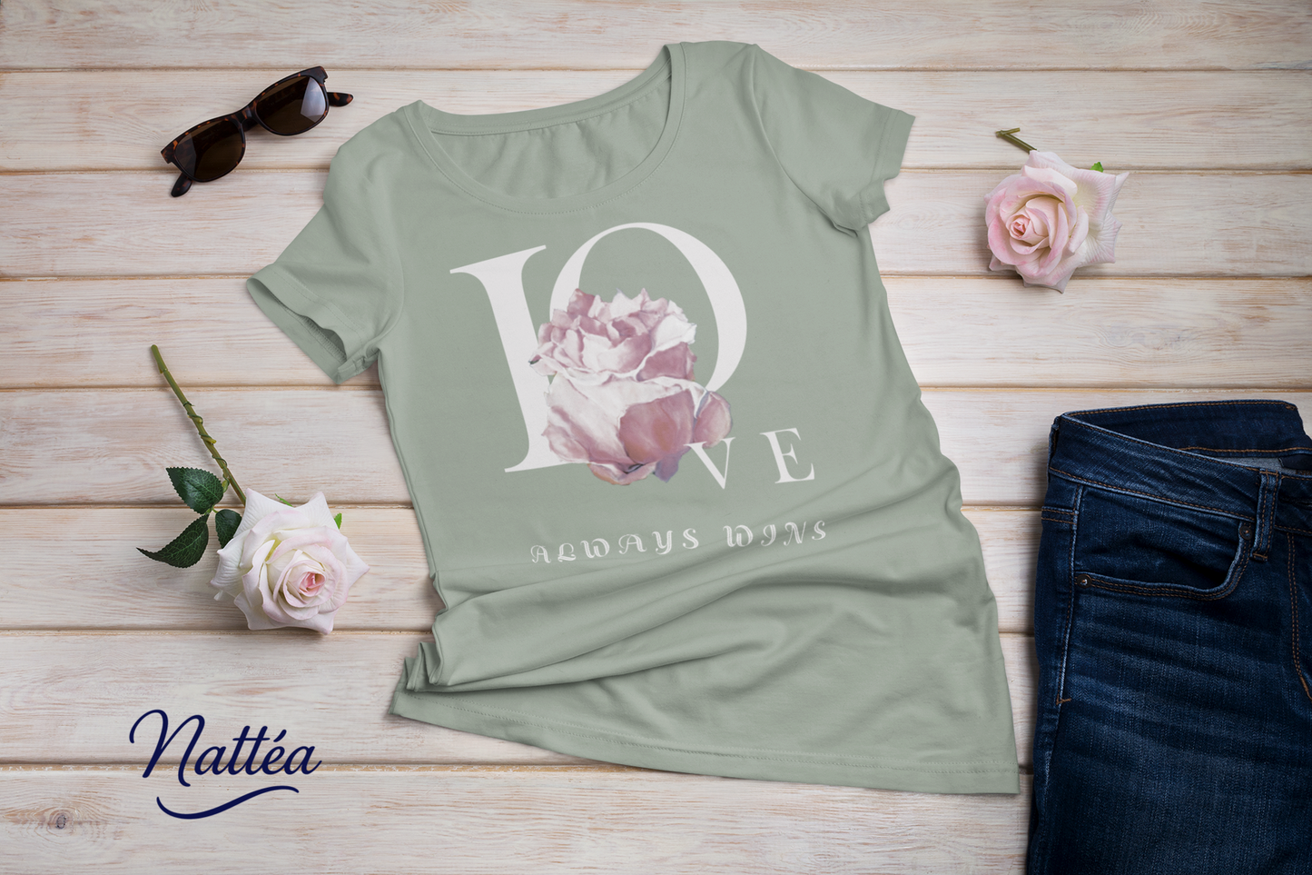 Love always wins Rose Art Tee – Inspired by Original Oil Painting