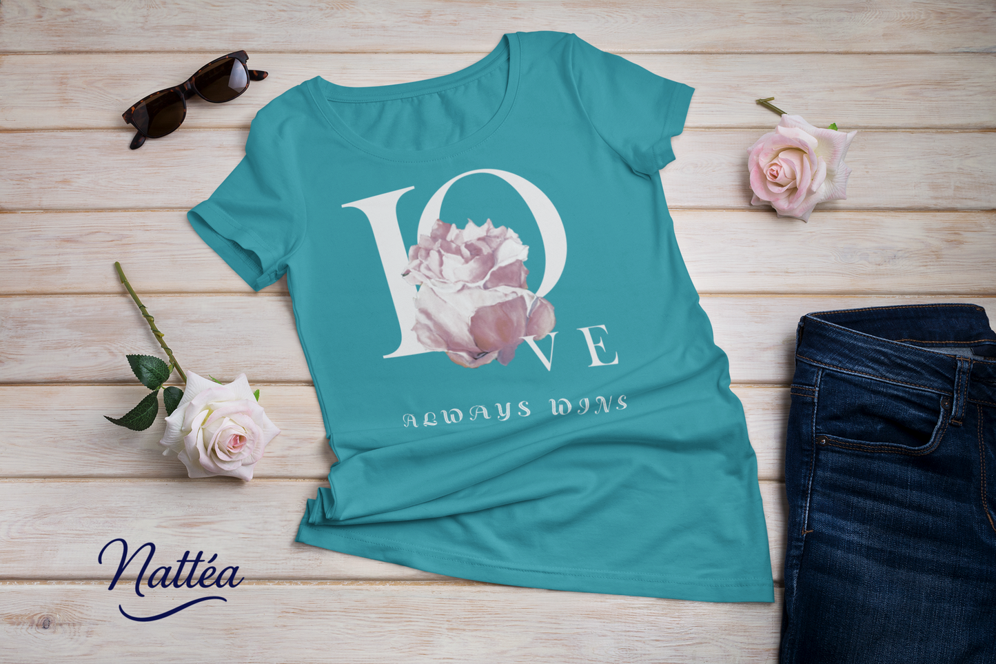 Love always wins Rose Art Tee – Inspired by Original Oil Painting