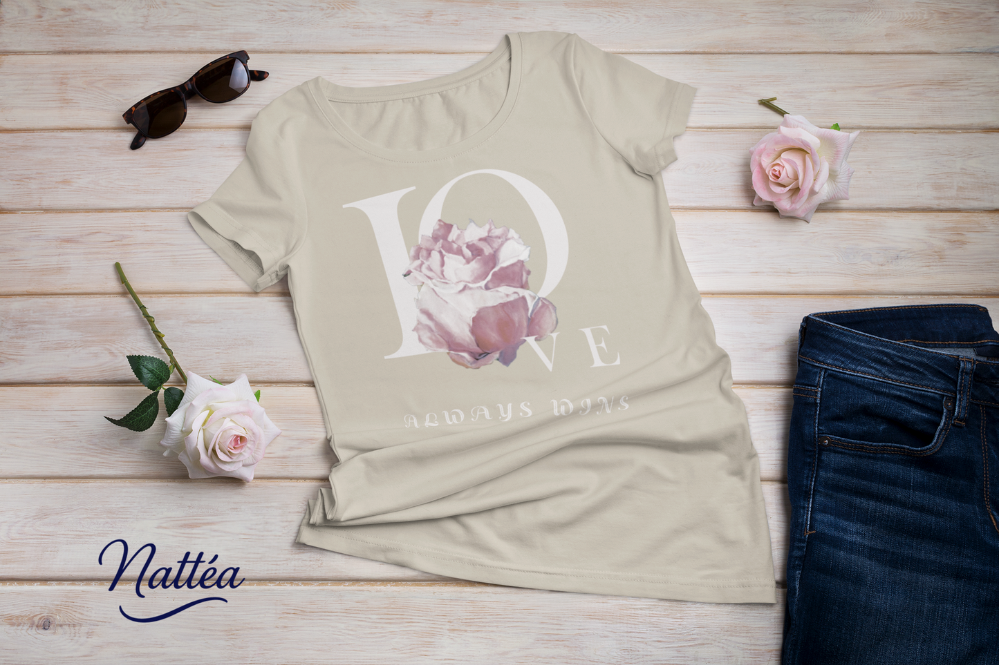 Love always wins Rose Art Tee – Inspired by Original Oil Painting