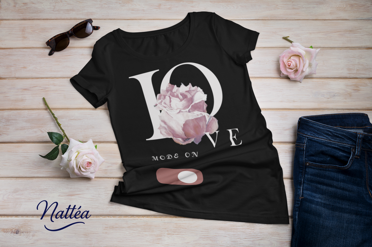 Love Mode On T-Shirt – Artistic Rose Design from Original Painting