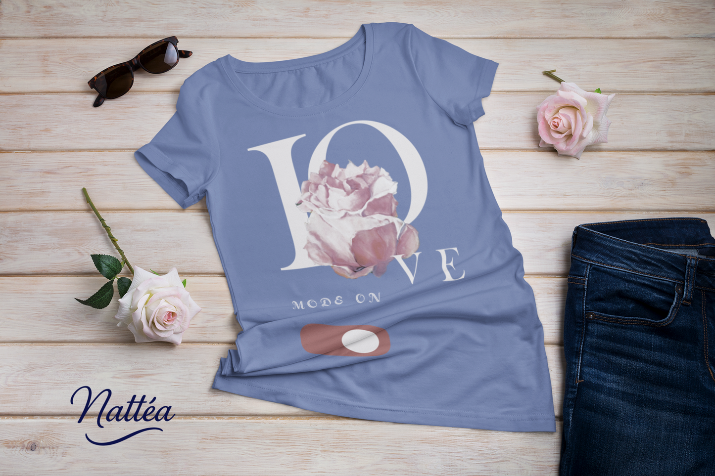 Love Mode On T-Shirt – Artistic Rose Design from Original Painting