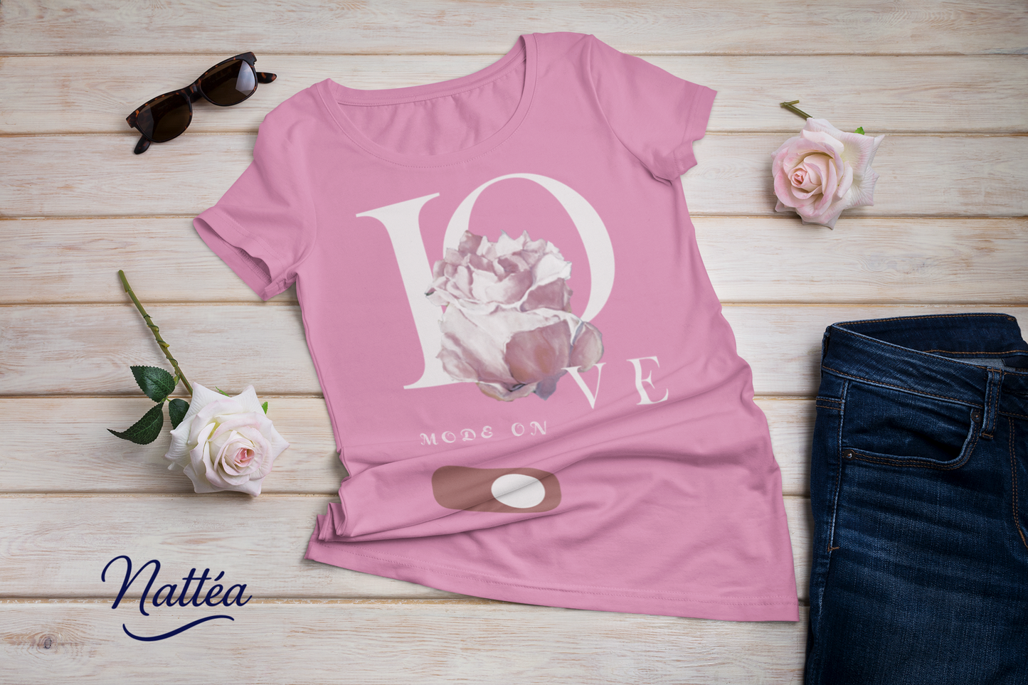 Love Mode On T-Shirt – Artistic Rose Design from Original Painting