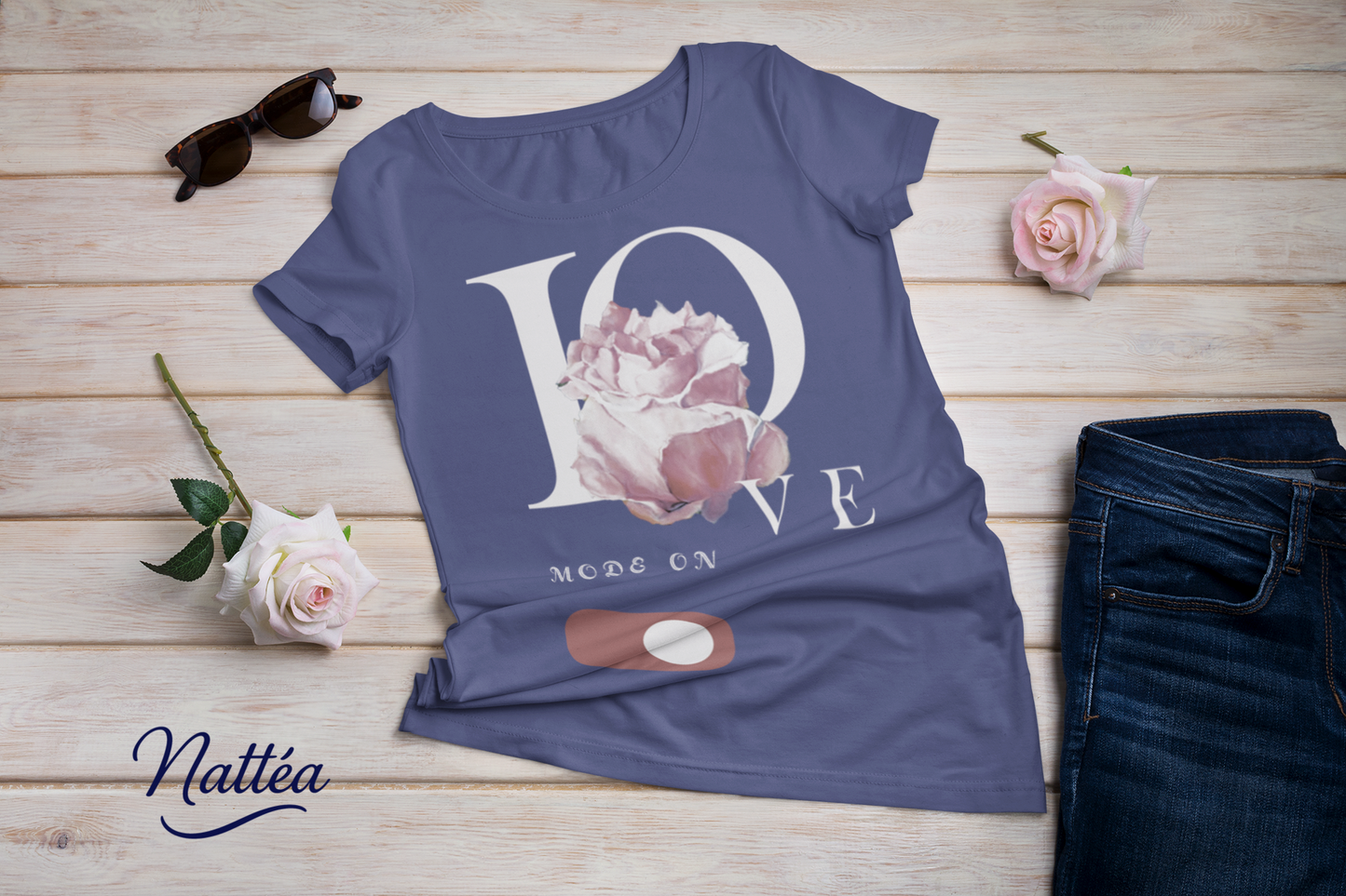 Love Mode On T-Shirt – Artistic Rose Design from Original Painting