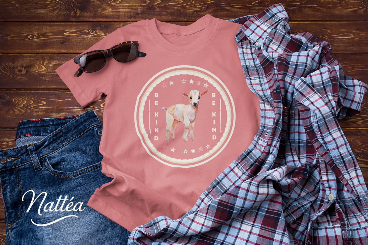 Be Kind T-Shirt – Cute Lamb Design from Original Watercolor Painting