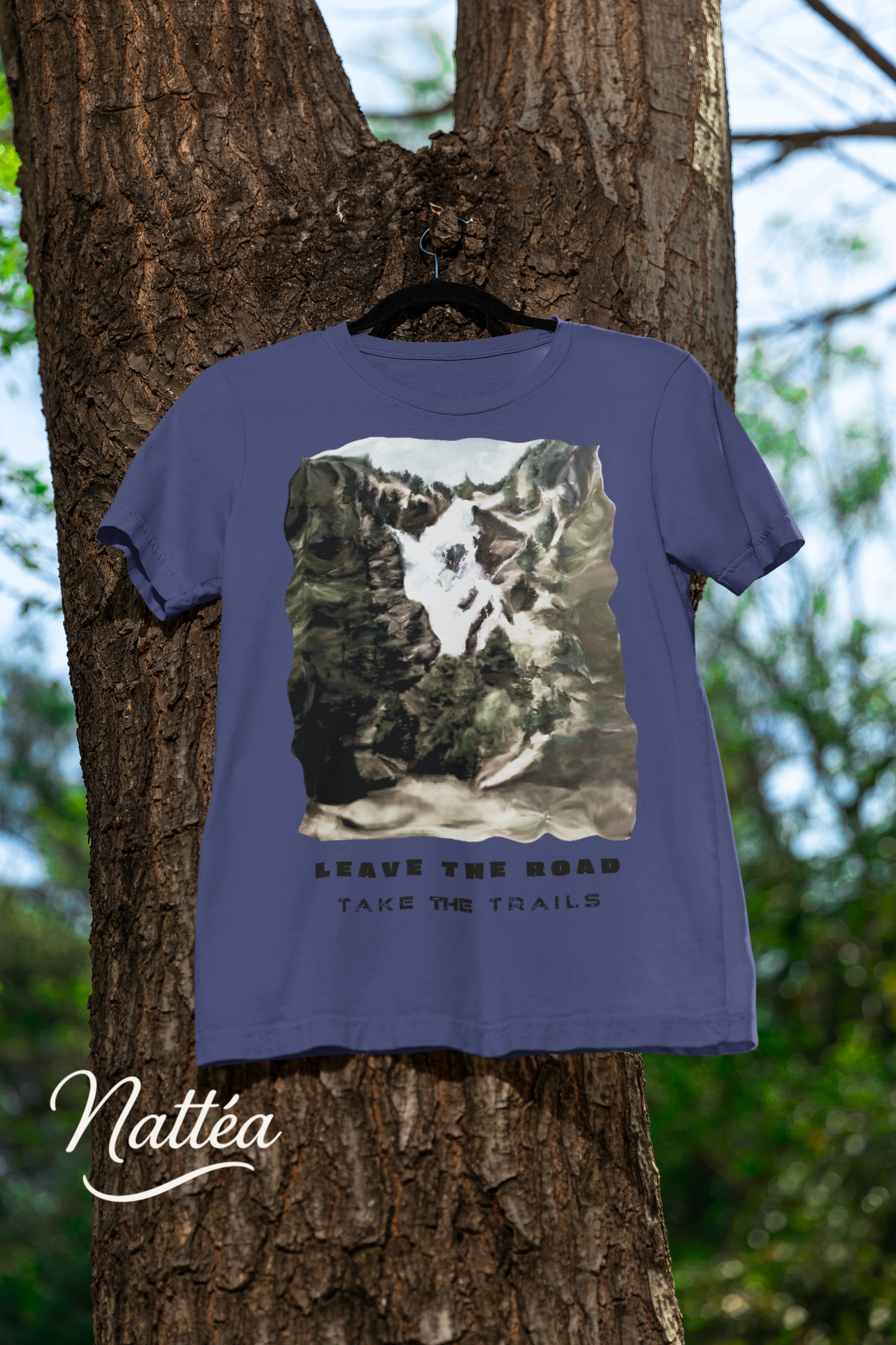 Leave the road take the trails T-Shirt – Nature Lover’s Tee Inspired by Original Landscape Art