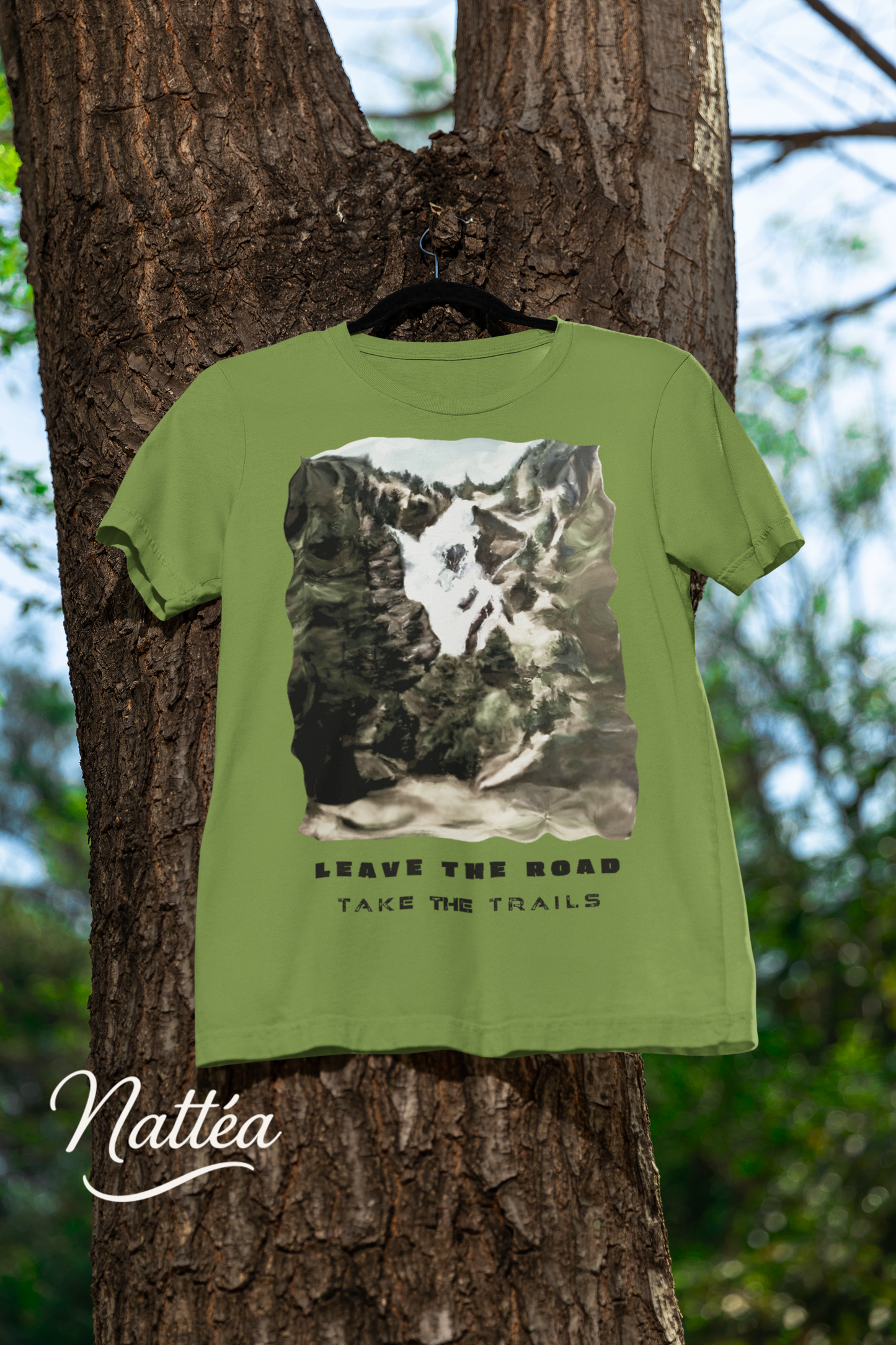 Leave the road take the trails T-Shirt – Nature Lover’s Tee Inspired by Original Landscape Art