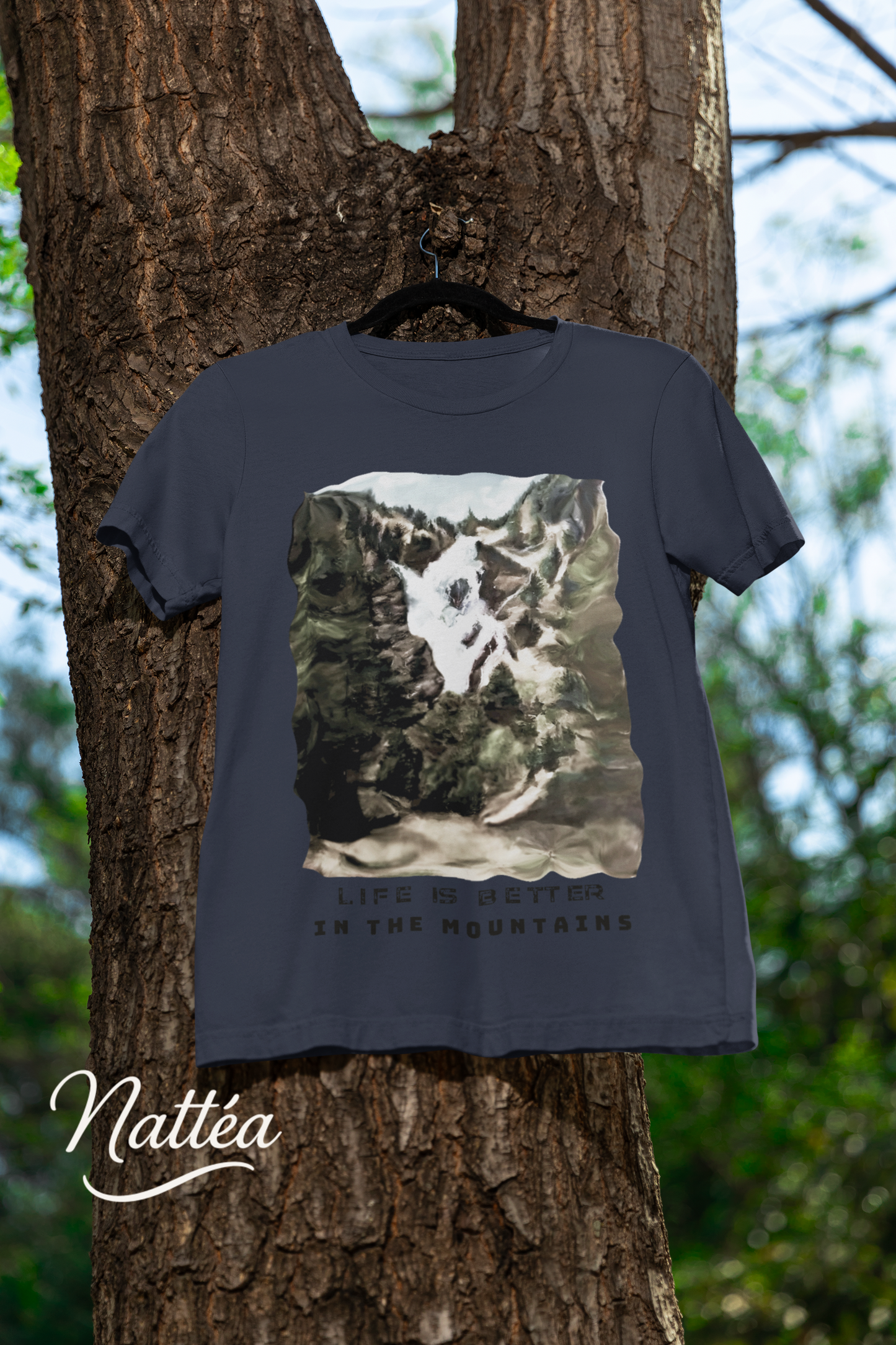 Life is better in the Mountains T-Shirt – Nature Lover’s Tee Inspired by Original Landscape Art