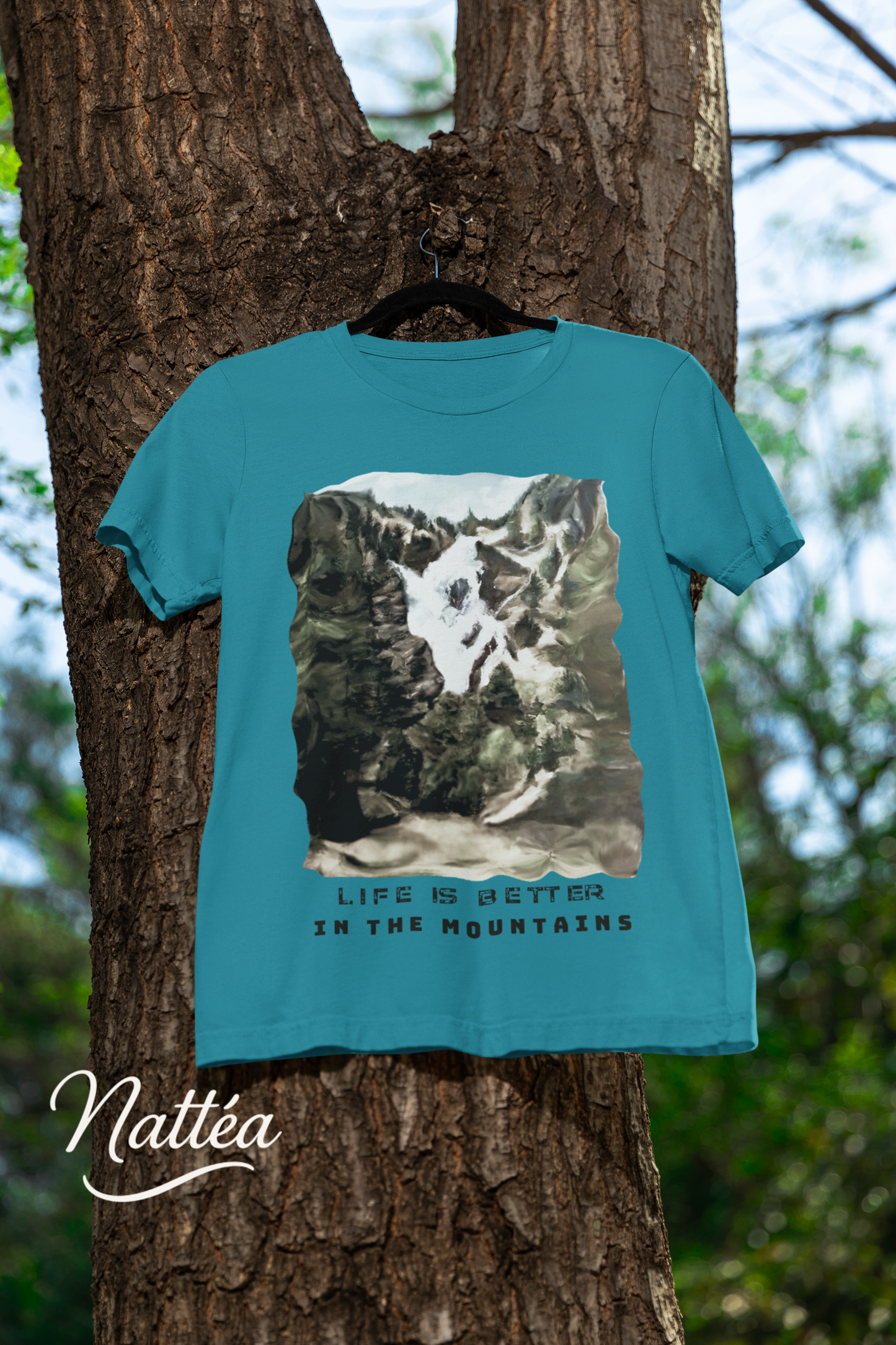 Life is better in the Mountains T-Shirt – Nature Lover’s Tee Inspired by Original Landscape Art