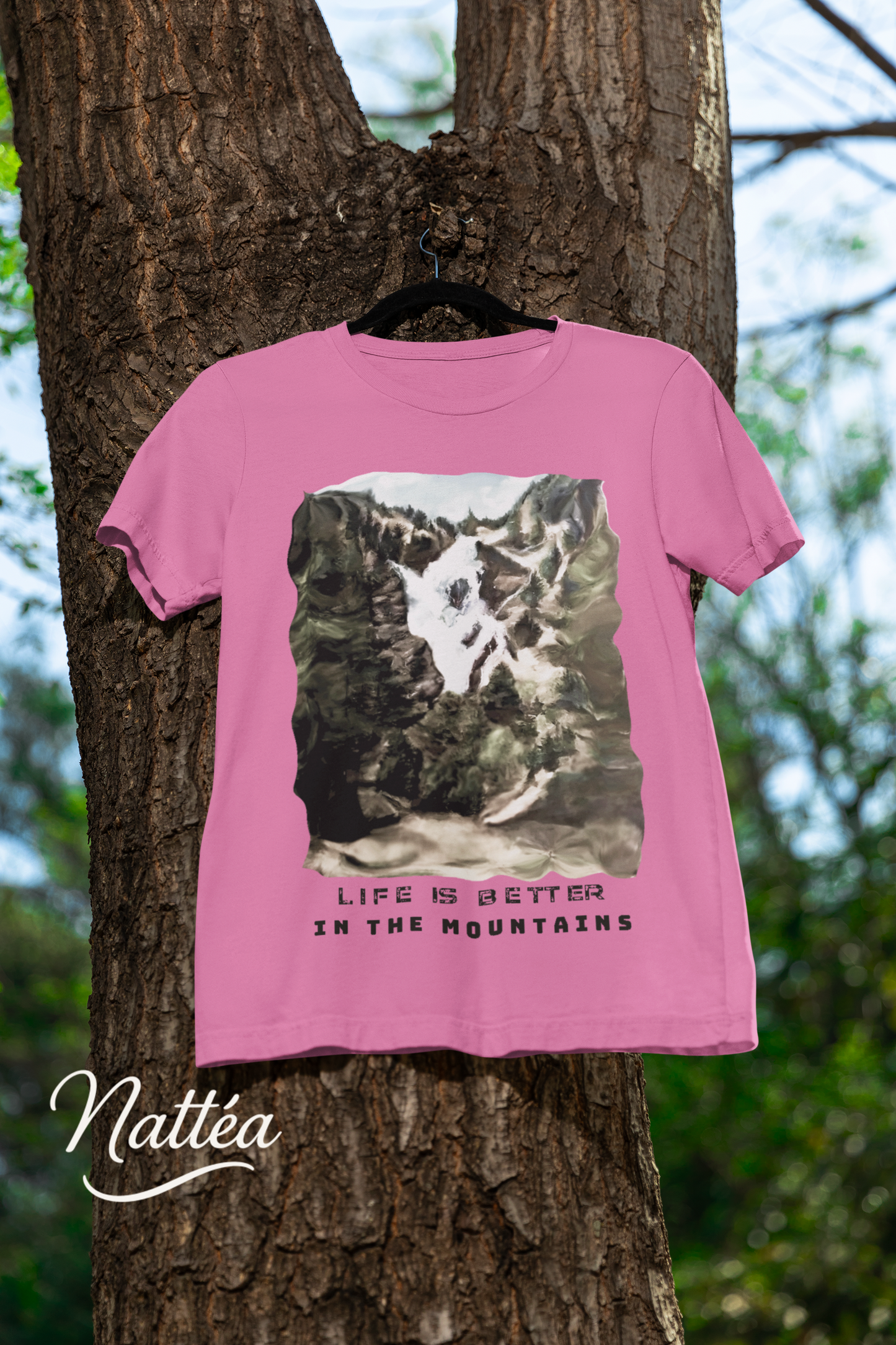 Life is better in the Mountains T-Shirt – Nature Lover’s Tee Inspired by Original Landscape Art