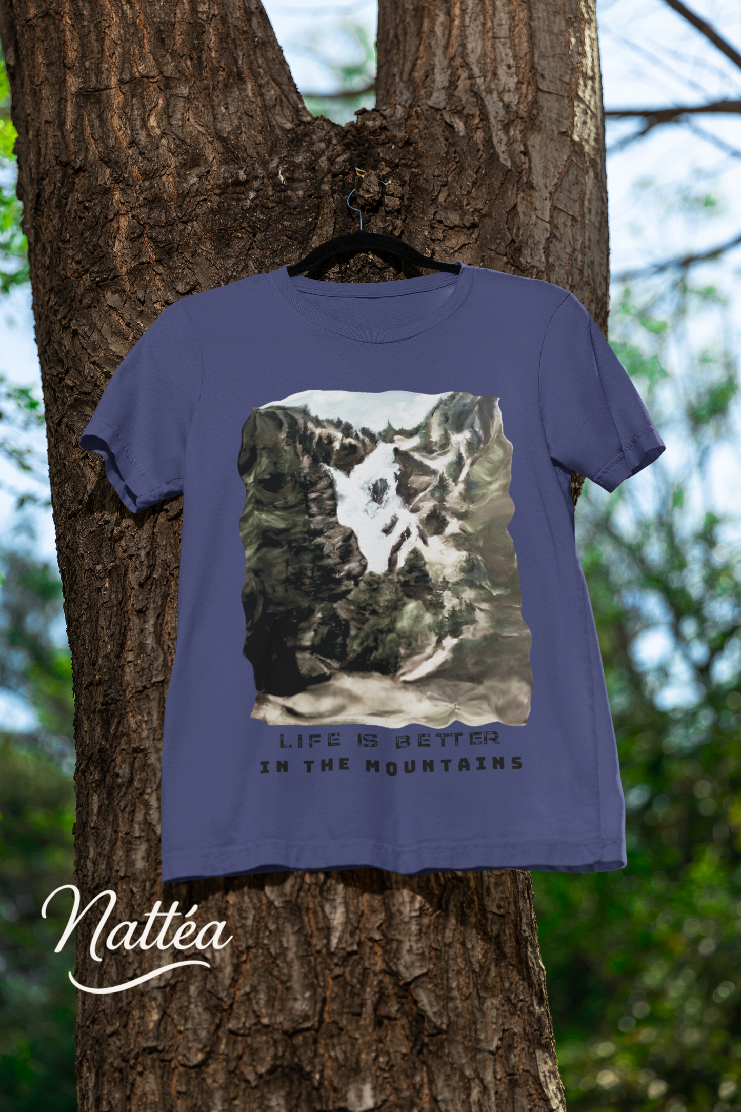 Life is better in the Mountains T-Shirt – Nature Lover’s Tee Inspired by Original Landscape Art
