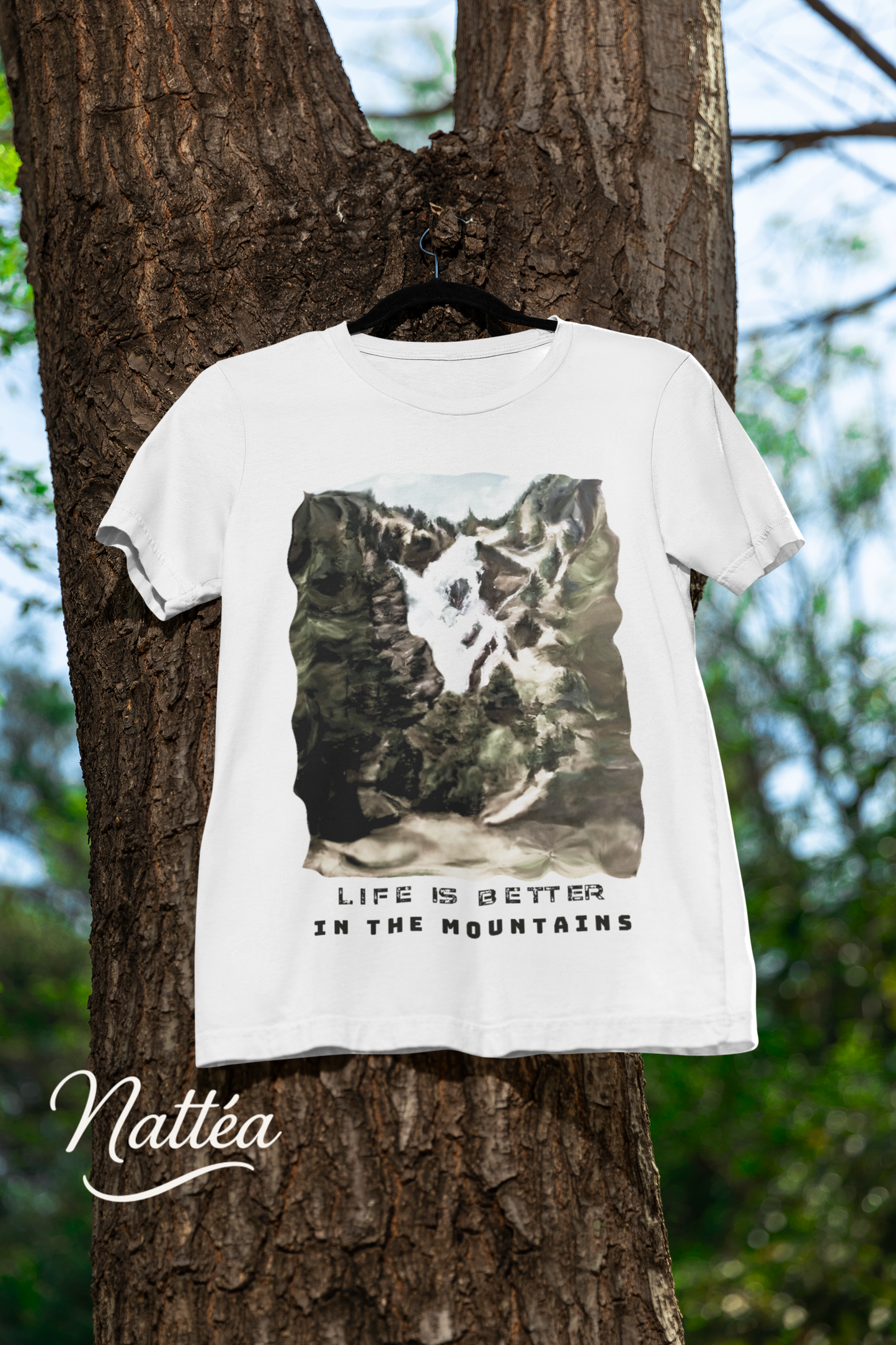 Life is better in the Mountains T-Shirt – Nature Lover’s Tee Inspired by Original Landscape Art