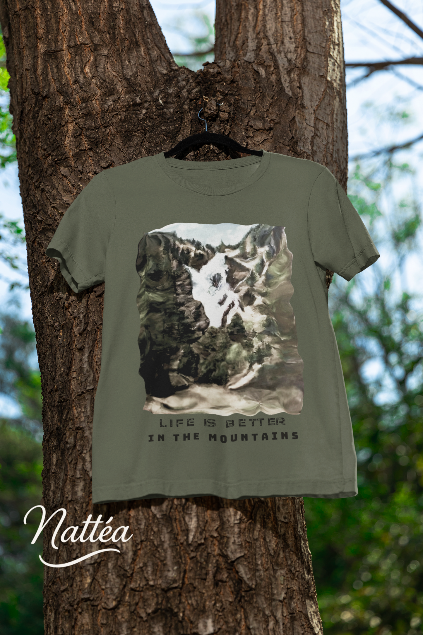 Life is better in the Mountains T-Shirt – Nature Lover’s Tee Inspired by Original Landscape Art