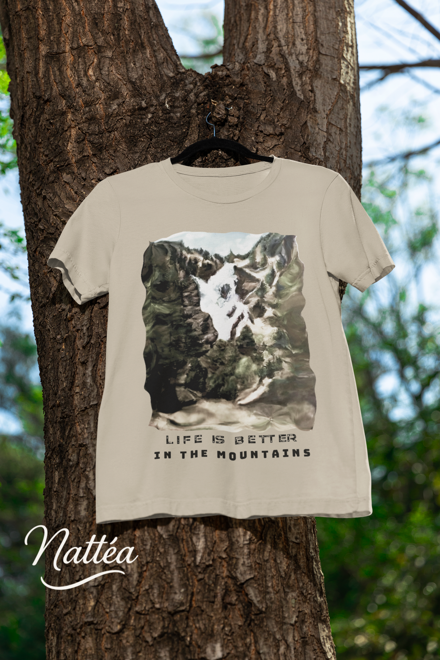 Life is better in the Mountains T-Shirt – Nature Lover’s Tee Inspired by Original Landscape Art