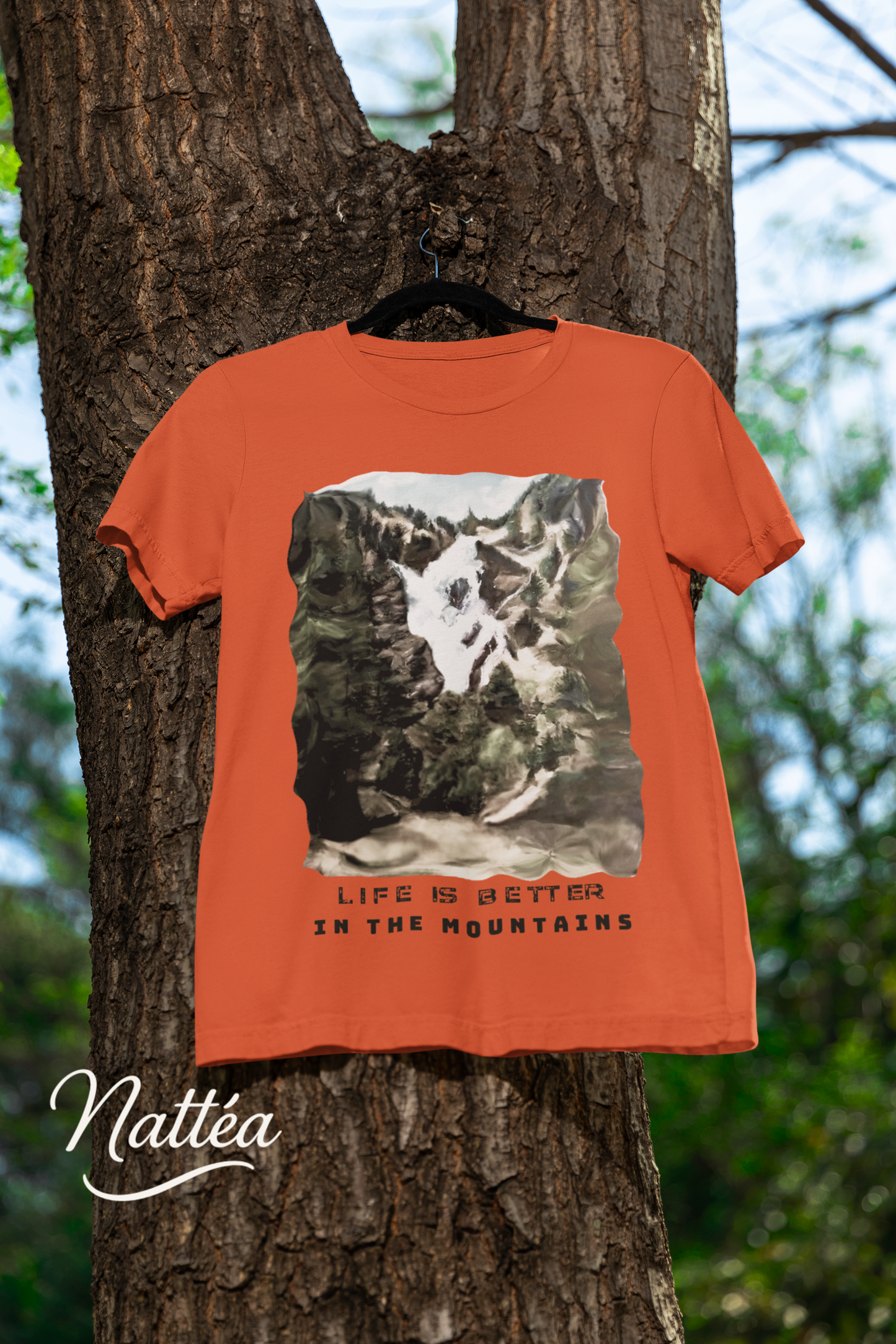Life is better in the Mountains T-Shirt – Nature Lover’s Tee Inspired by Original Landscape Art