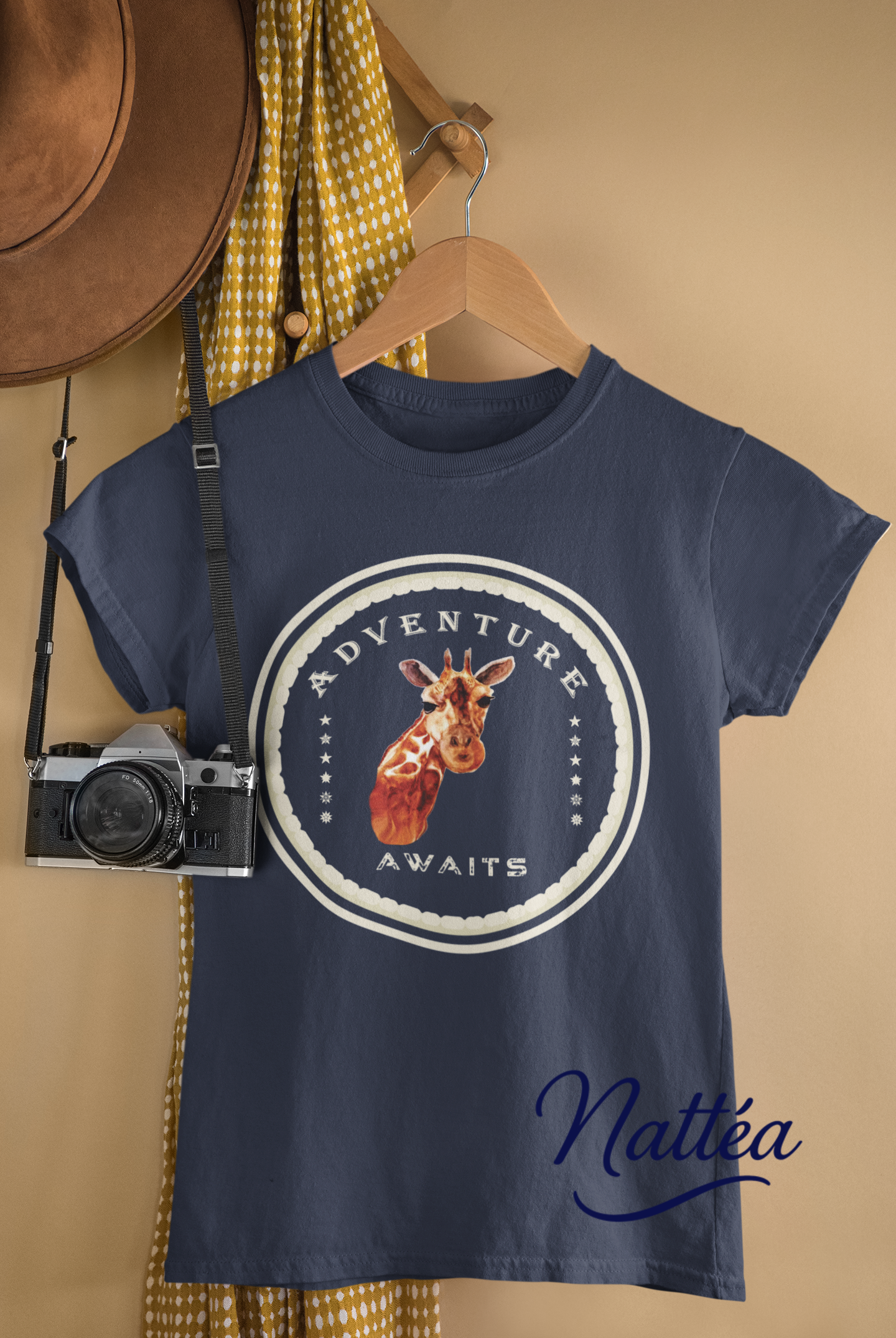 Watercolor Giraffe T-Shirt – Safari Vibes & Adventure Awaits Style