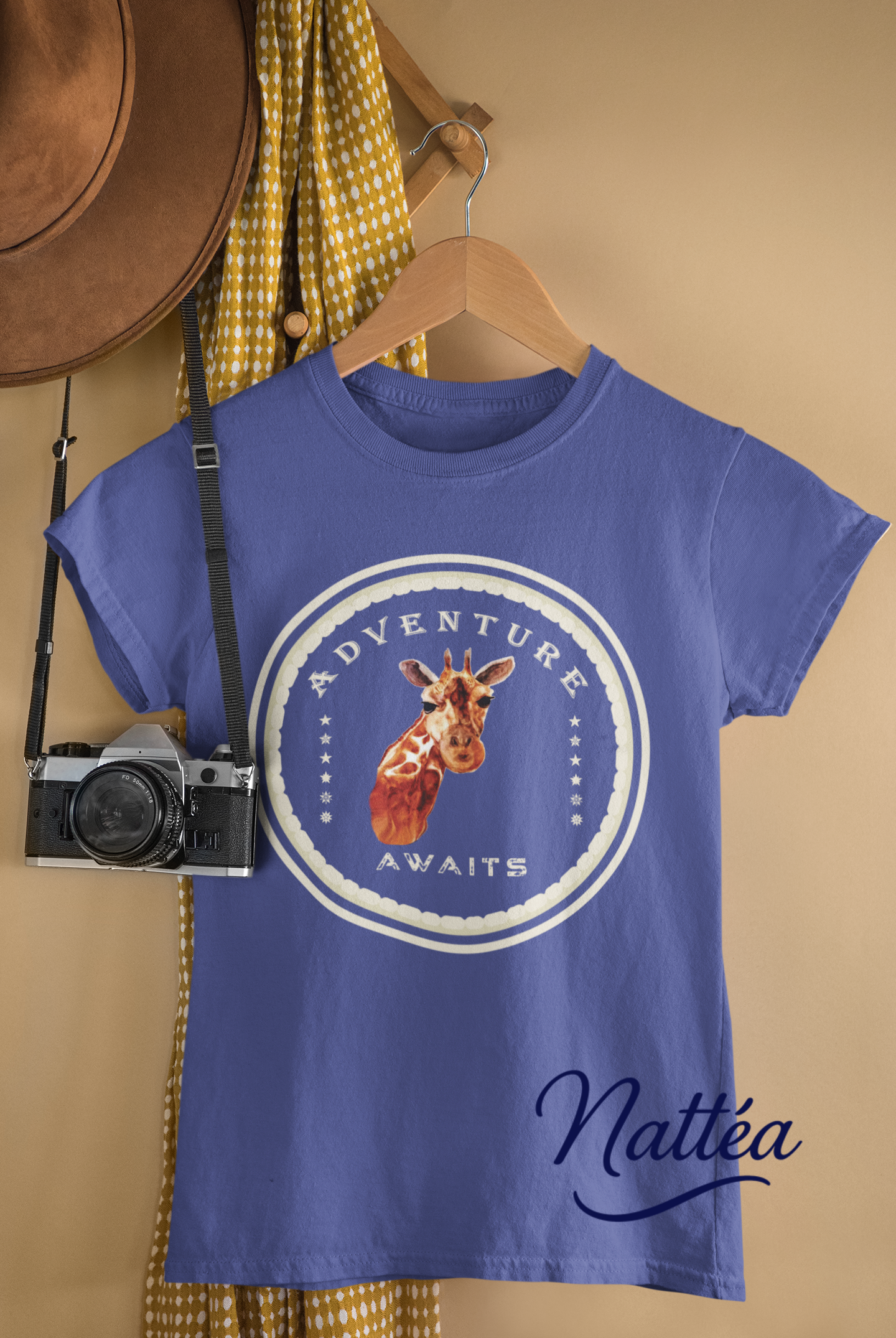 Watercolor Giraffe T-Shirt – Safari Vibes & Adventure Awaits Style