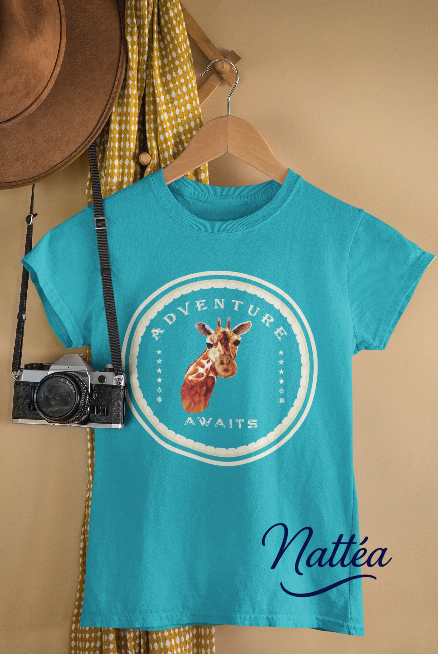 Watercolor Giraffe T-Shirt – Safari Vibes & Adventure Awaits Style